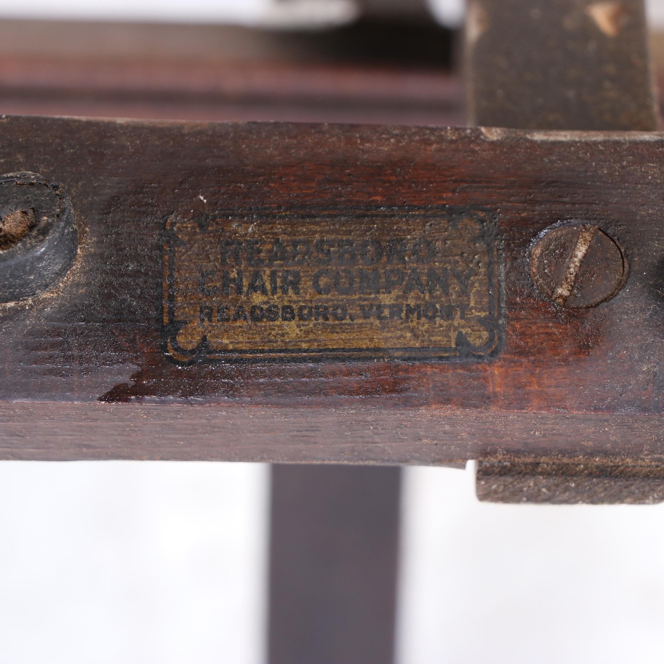 Two Slatted Maple and Oak Folding-Seat Benches, Including Readsboro Chair Co.