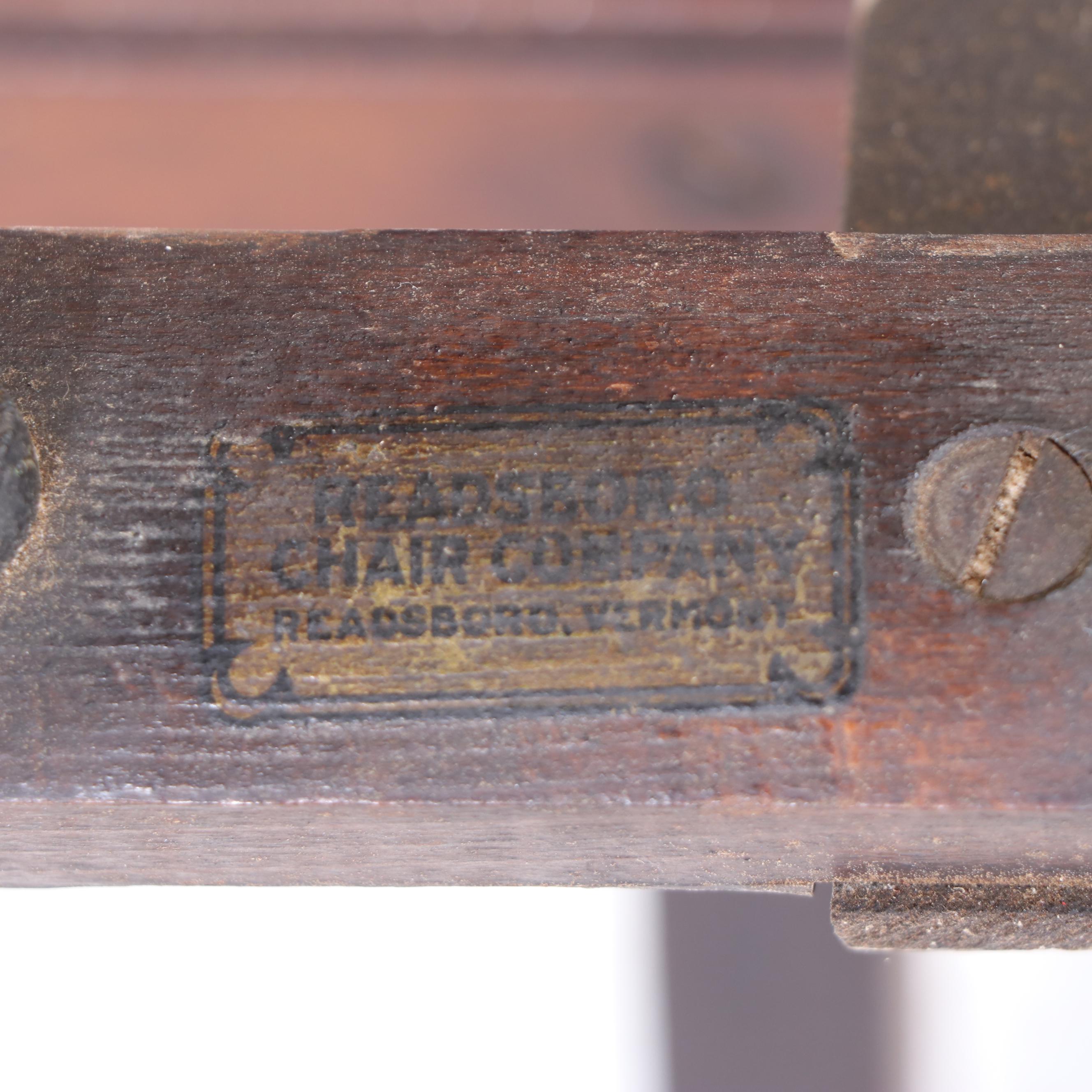 Two Slatted Maple and Oak Folding-Seat Benches, Including Readsboro Chair Co.