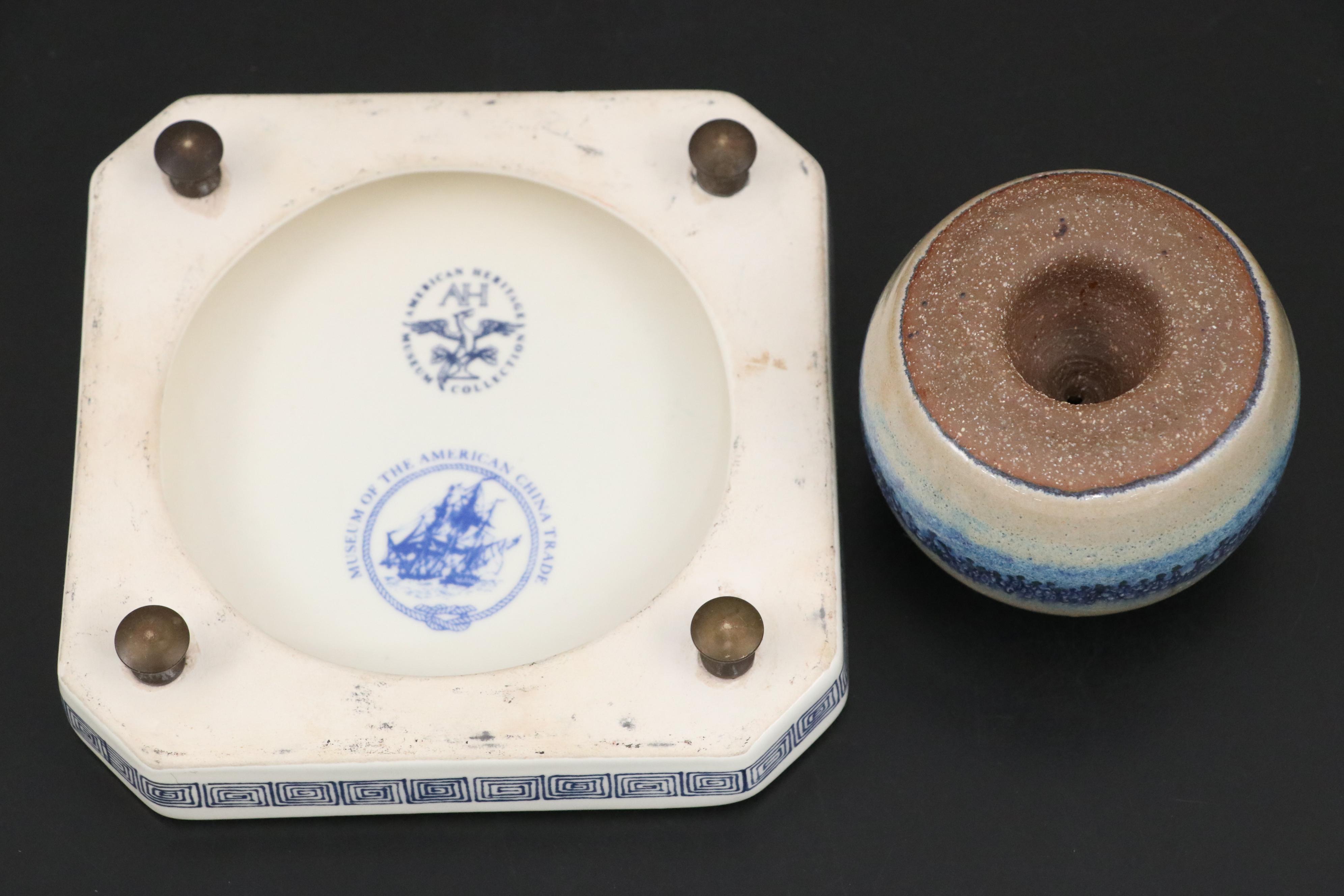 Lenox "Ivory Rose" Porcelain Vase Set with American Heritage Koi Fish Coaster