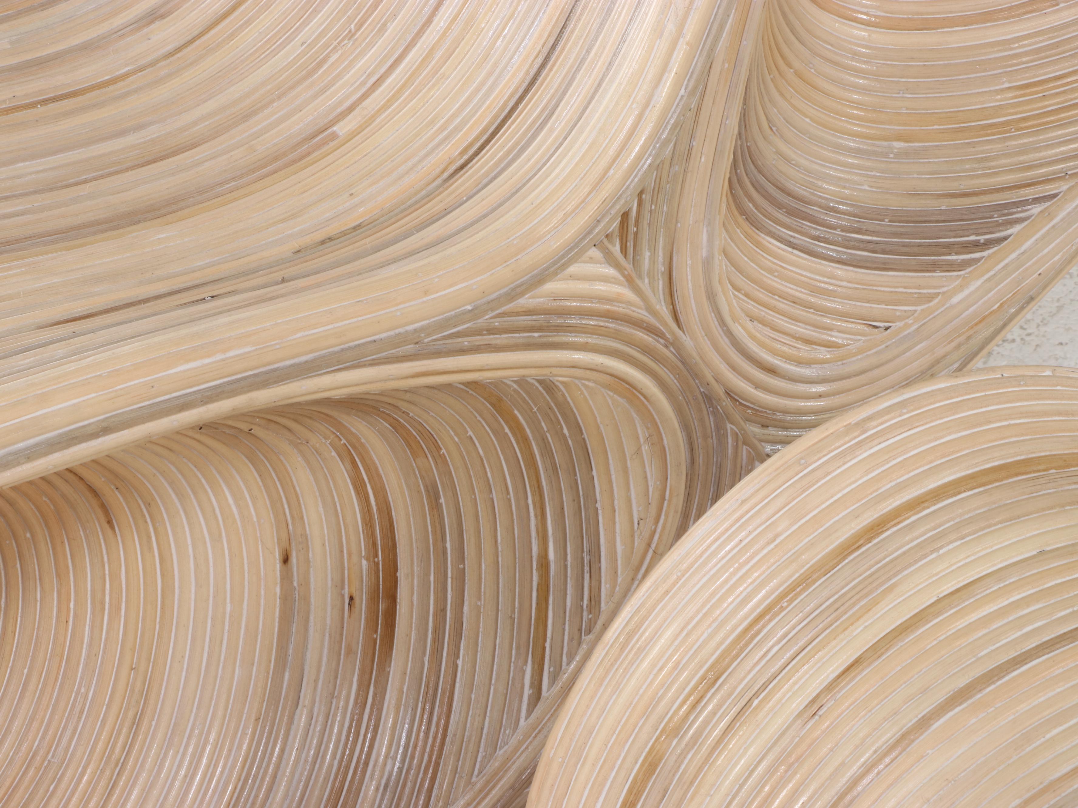 Sculptural Split Reed Lounge Chair and Ottoman in the Manner of Betty Cobonpue