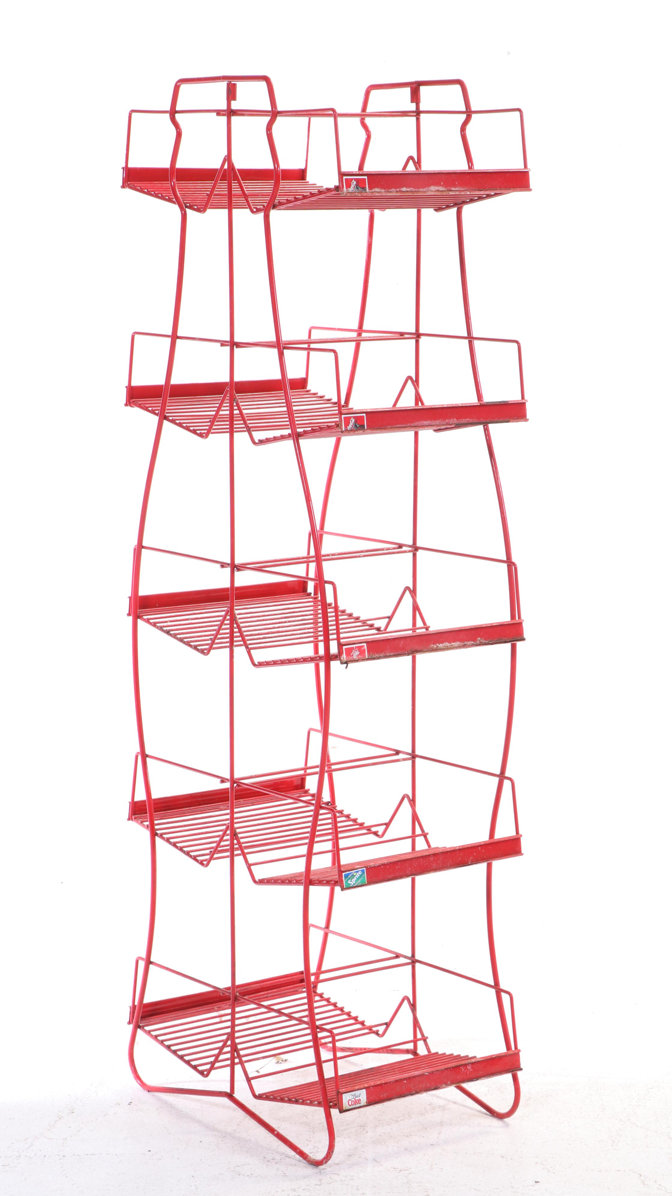 Two Coca-Cola Red Powder-Coated Wirework Retail Display Racks | EBTH