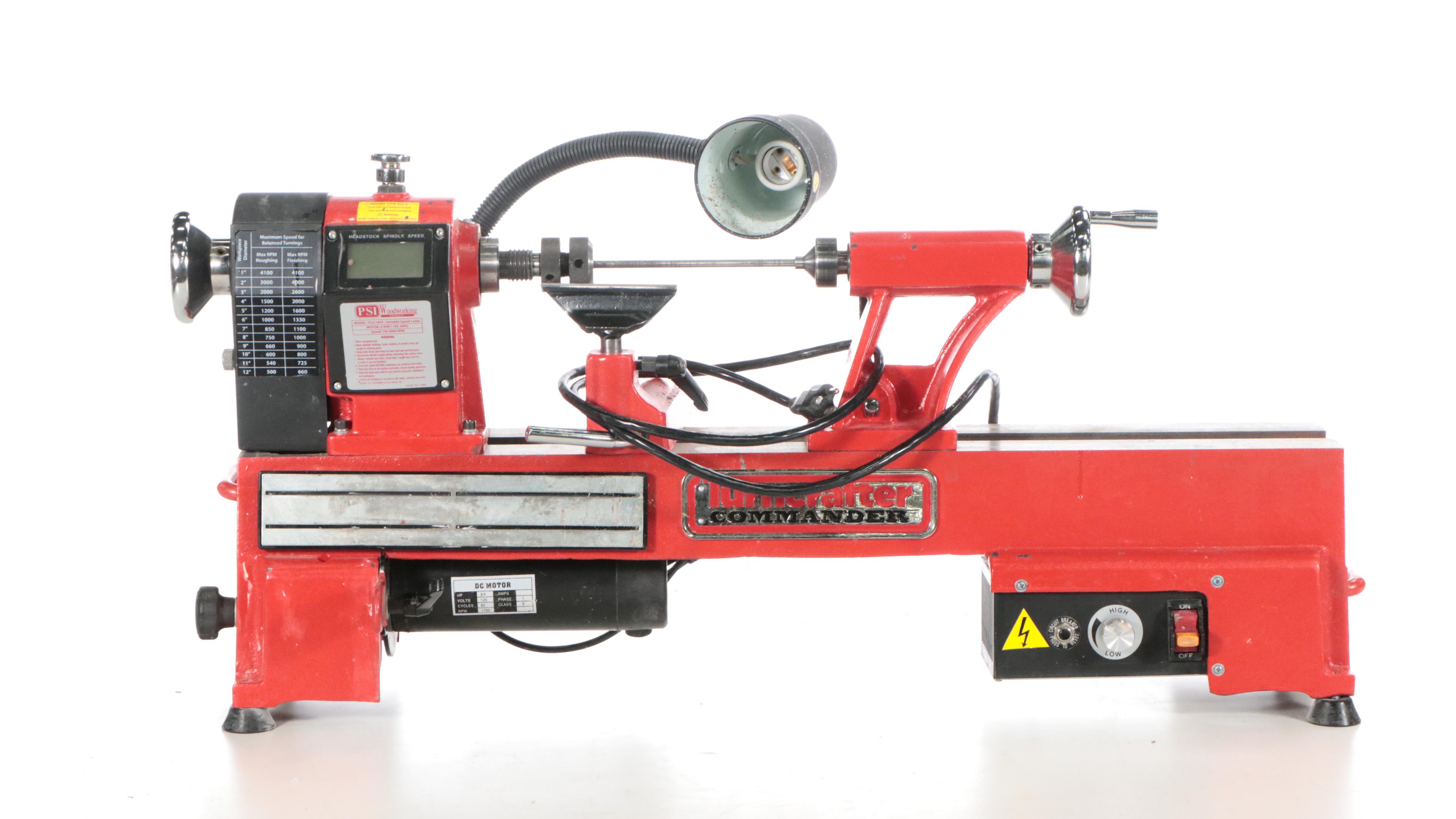 PSI Woodworking Products Turncrafter Commander Mini Lathe and Accessories