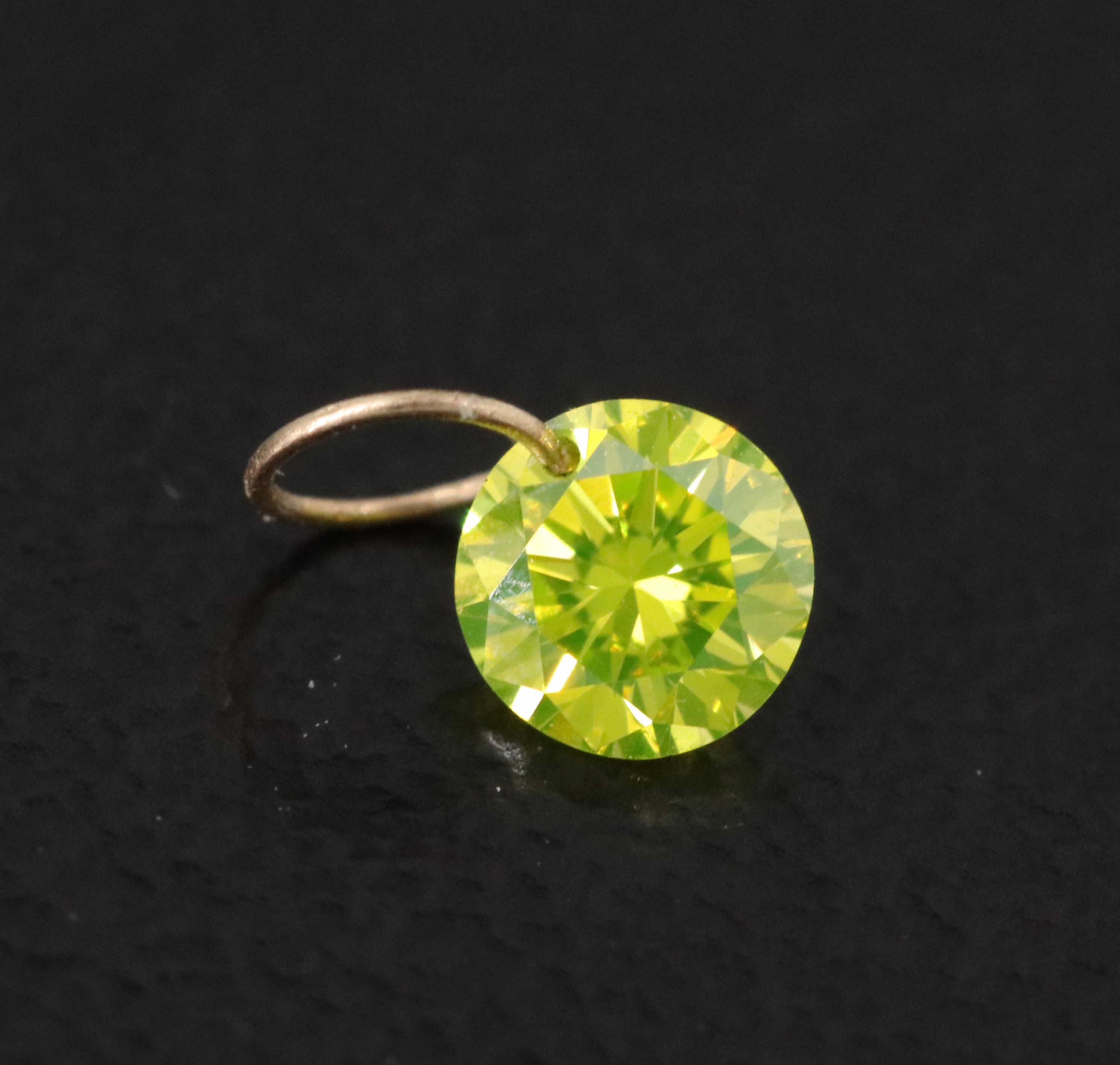 14K 0.15 CT Fancy Yellow Lab Grown Diamond Pendant Everything But The