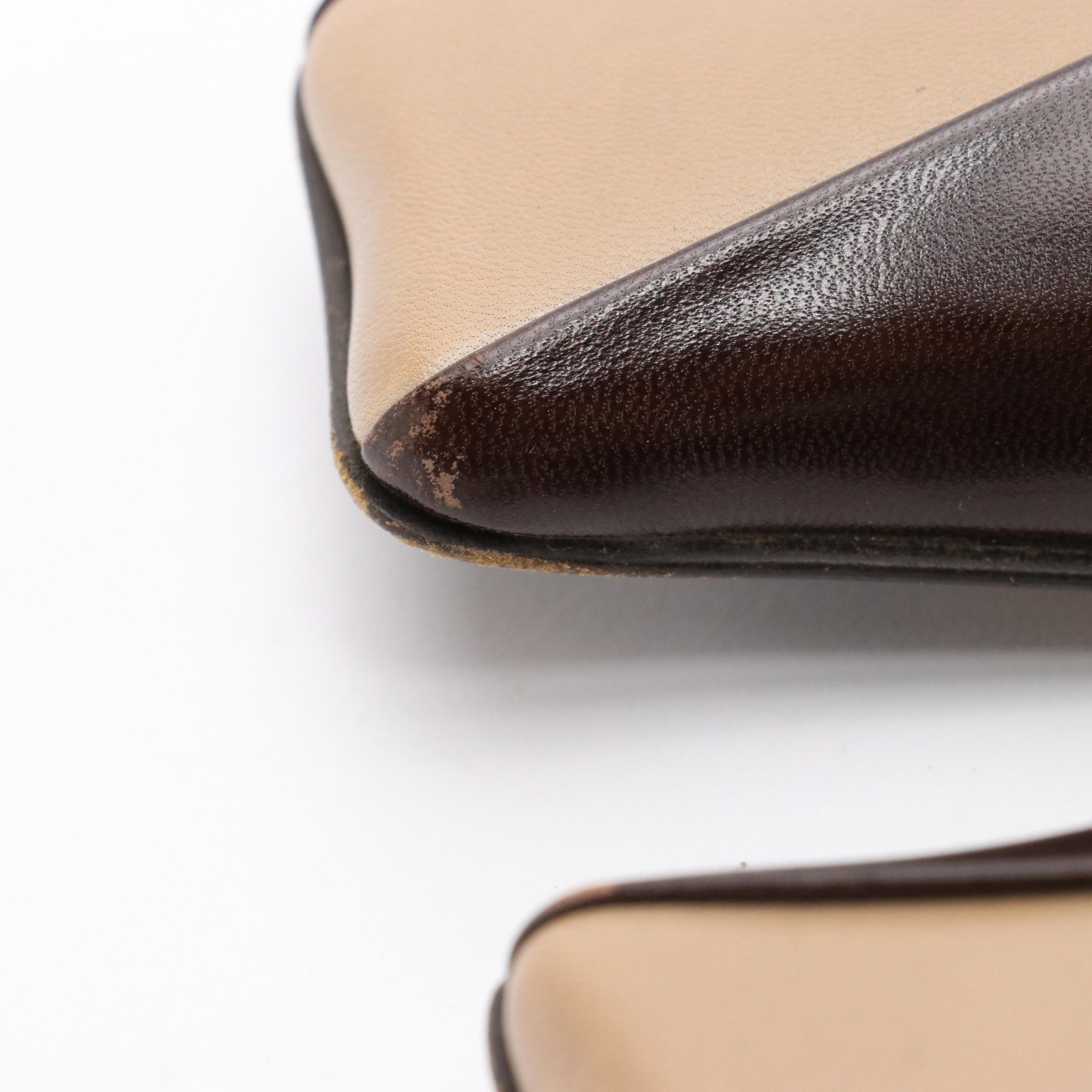 Prada Tricolor Leather Square-Toe Pumps in Box