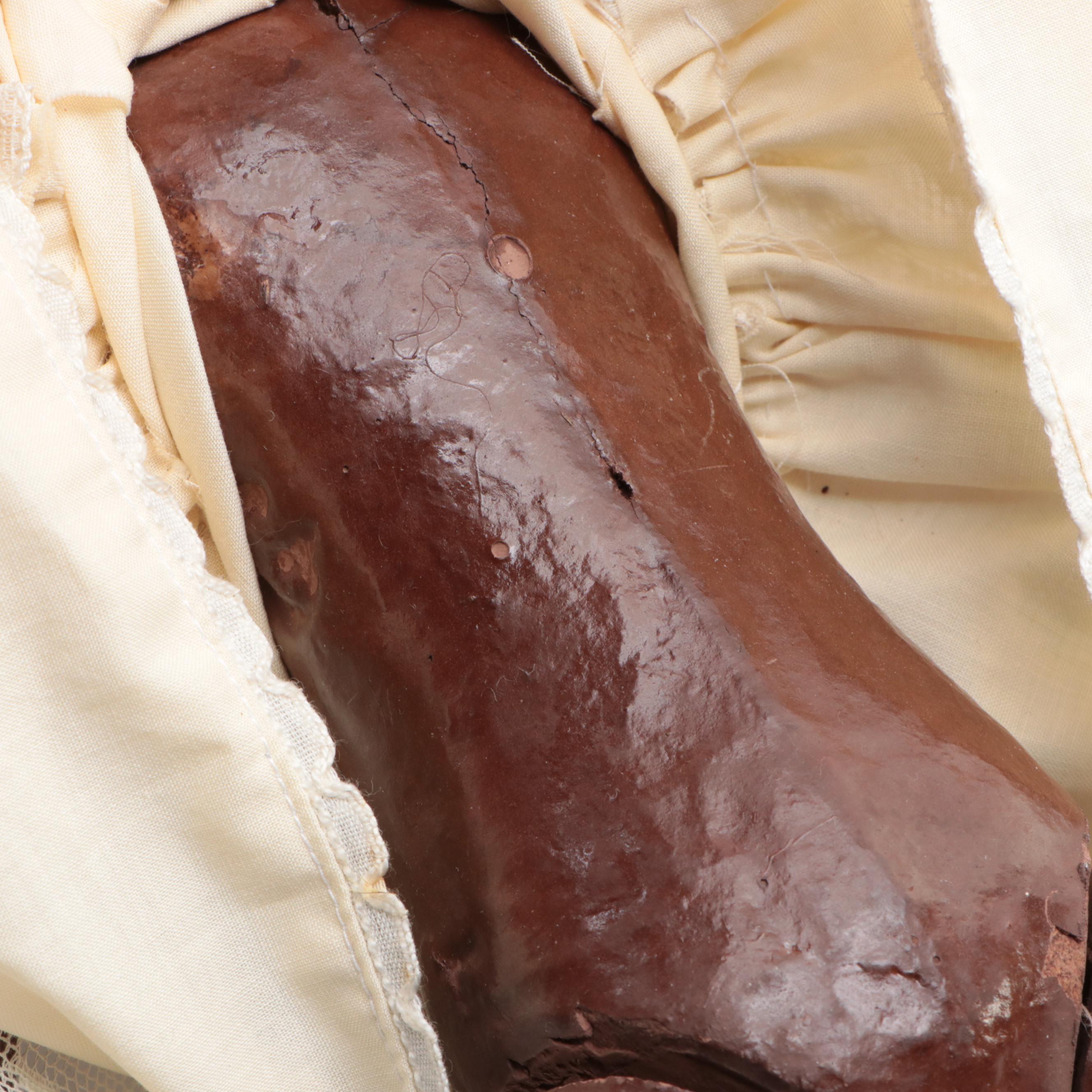 German Open Mouth Black Bisque Child Doll with Composition Body