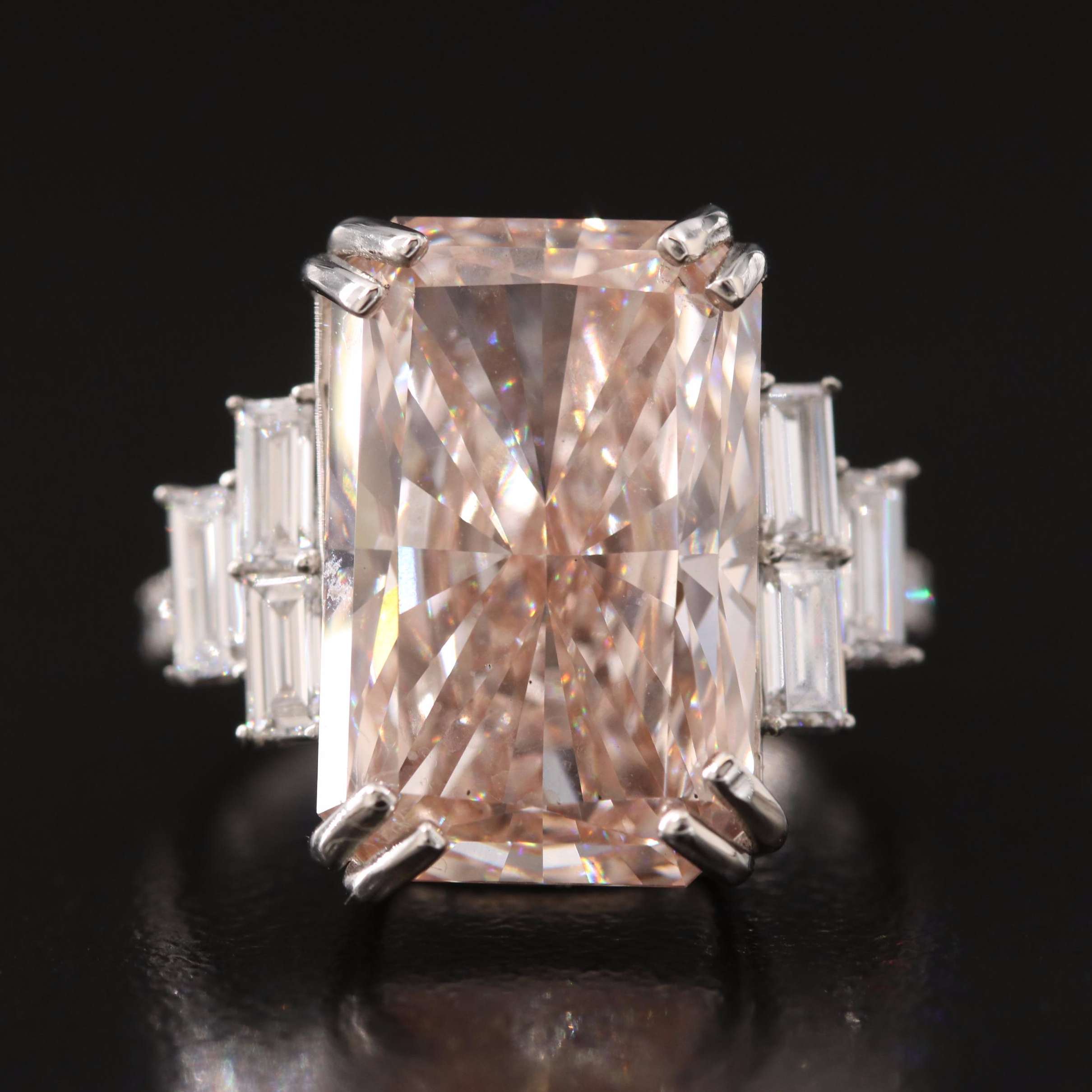 Platinum 11.27 CTW Lab Grown Diamond Ring with IGI Report