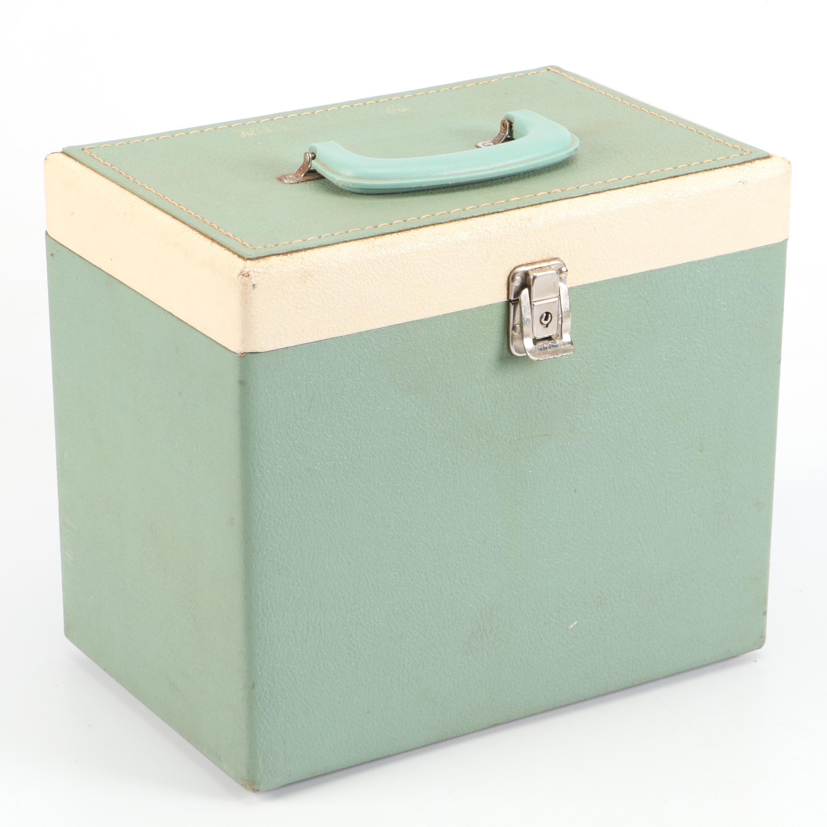 Singer 221K Featherweight Sewing Machine with Case and Supplies, Mid 20th C.