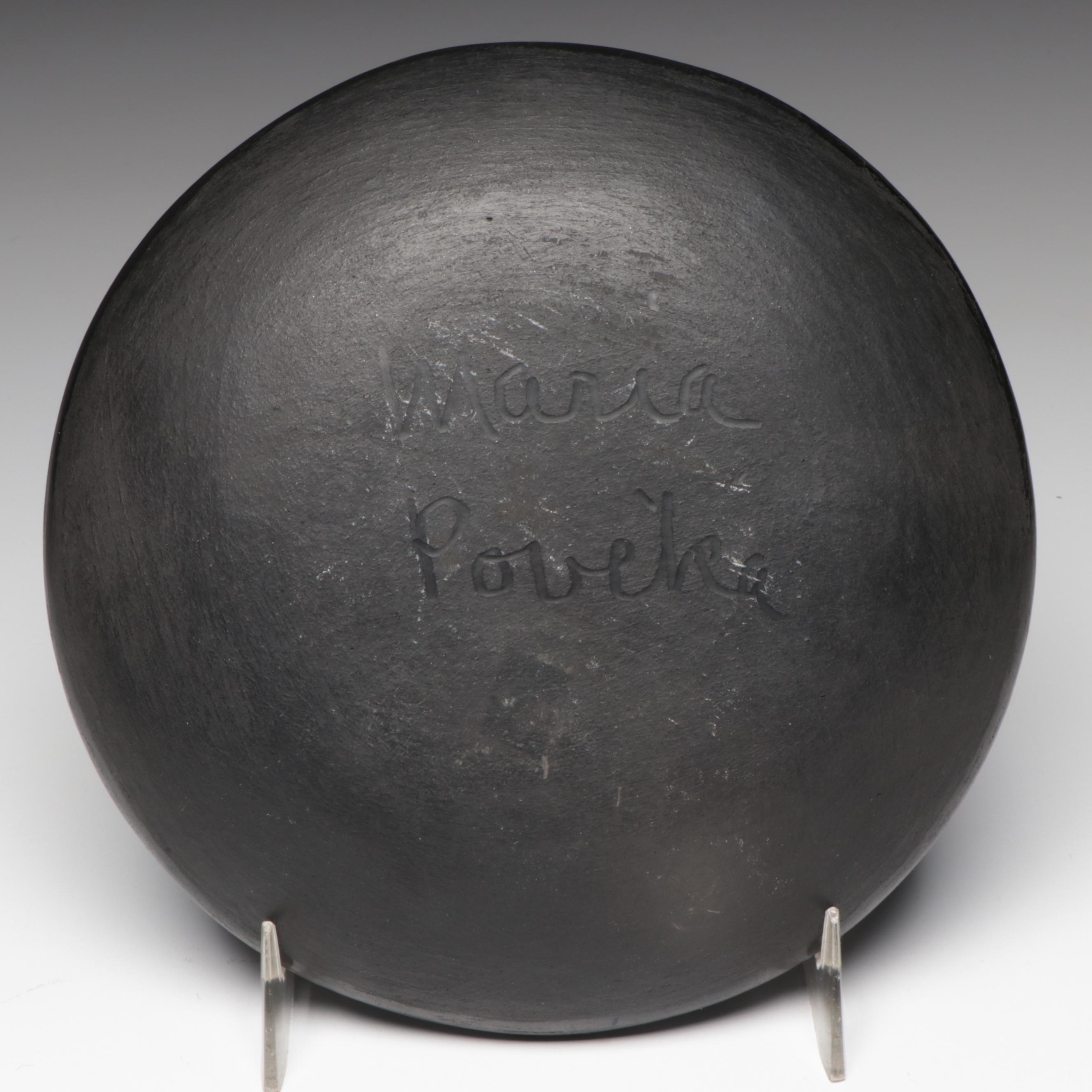 Maria Poveka Martinez San Ildefonso Pueblo Blackware Plate