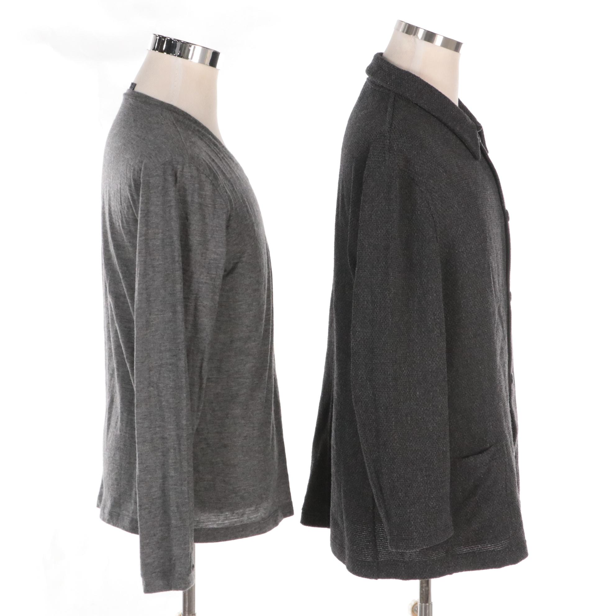 Men's Giorgio Armani Cashmere Long-Sleeve Shirt and Wool Blend Button-Down Shirt