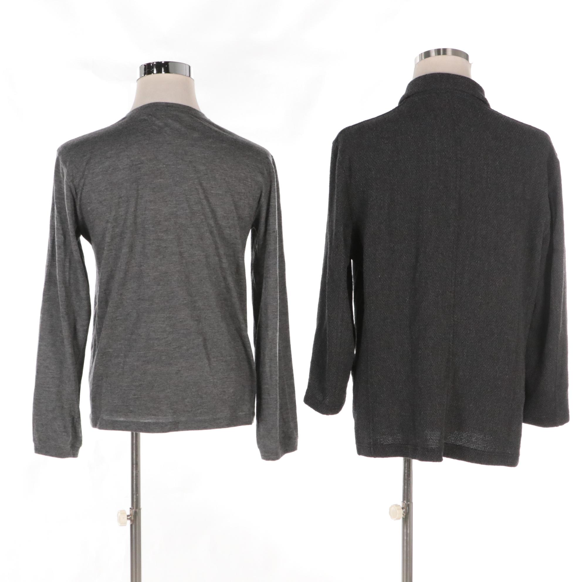 Men's Giorgio Armani Cashmere Long-Sleeve Shirt and Wool Blend Button-Down Shirt