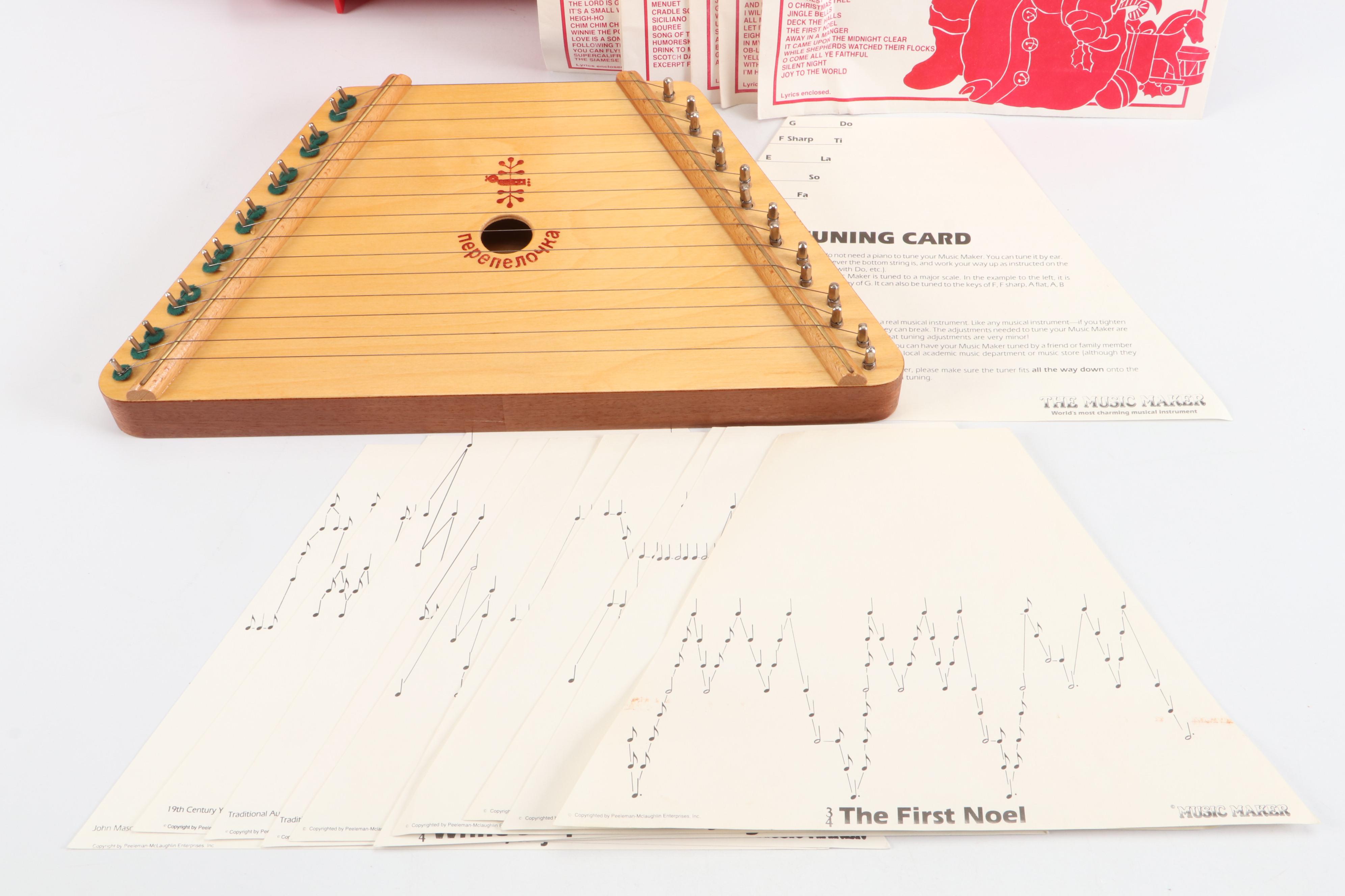 The Music Maker Lap Harp with Music Sheets