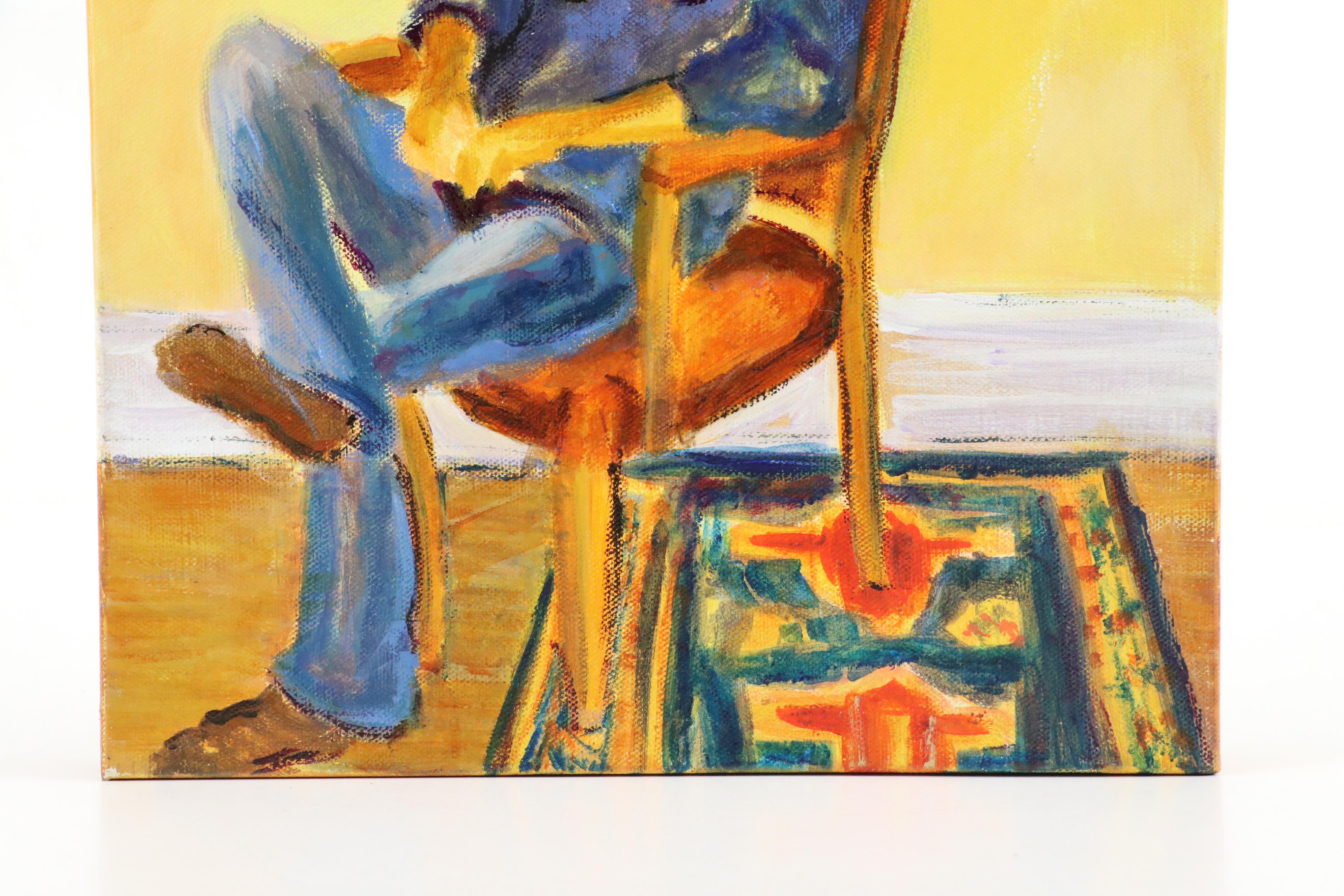Acrylic Portrait of a Seated Figure Everything But The House