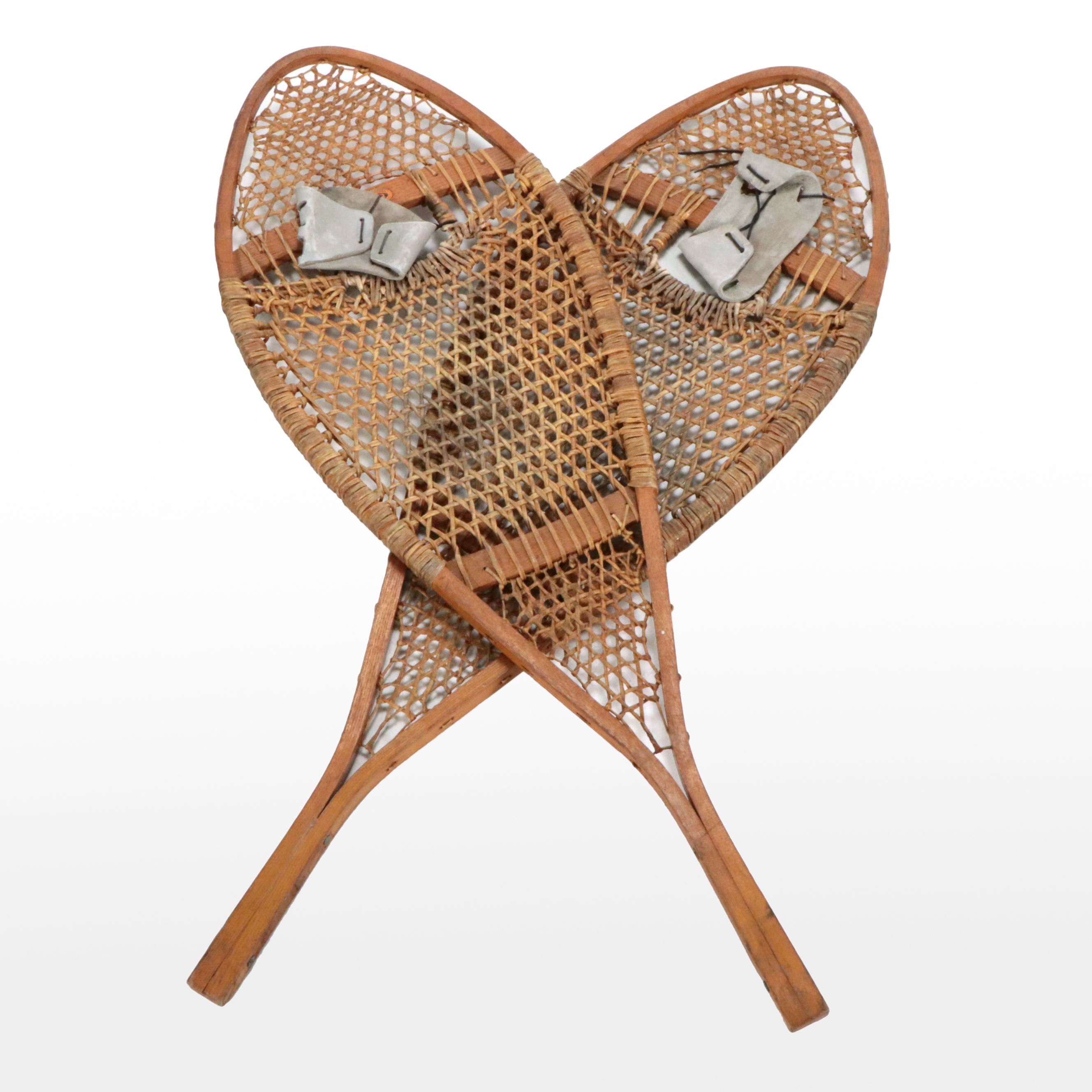 Faber Canadian Wood and Rawhide Snowshoes, 20th Century Everything