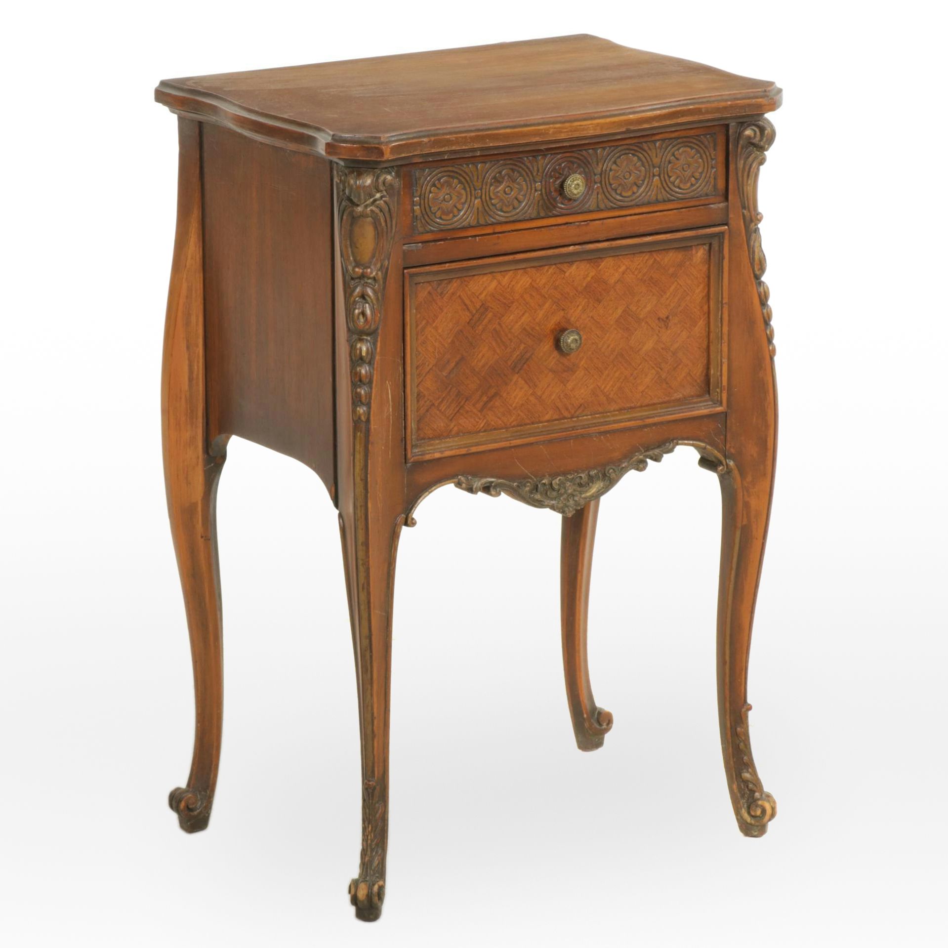 Louis XV Style Carved Wood Nightstand, Mid 20th Century