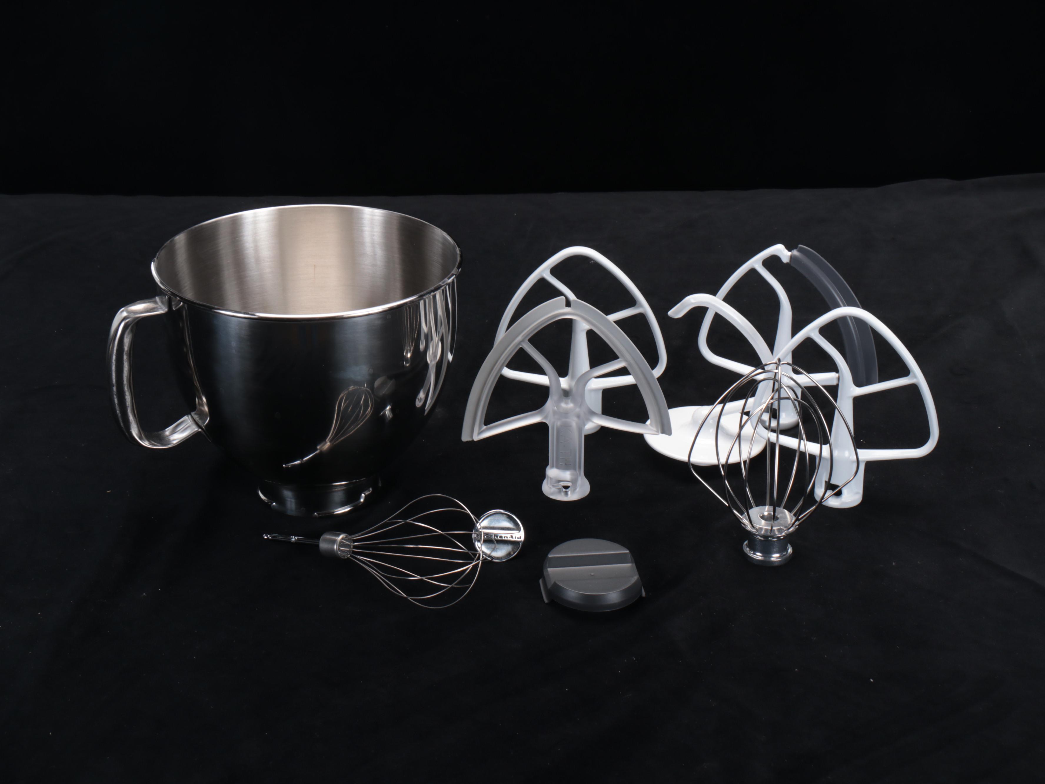 KitchenAid Stand Mixer in White with Accessories and Breville Handheld Blender