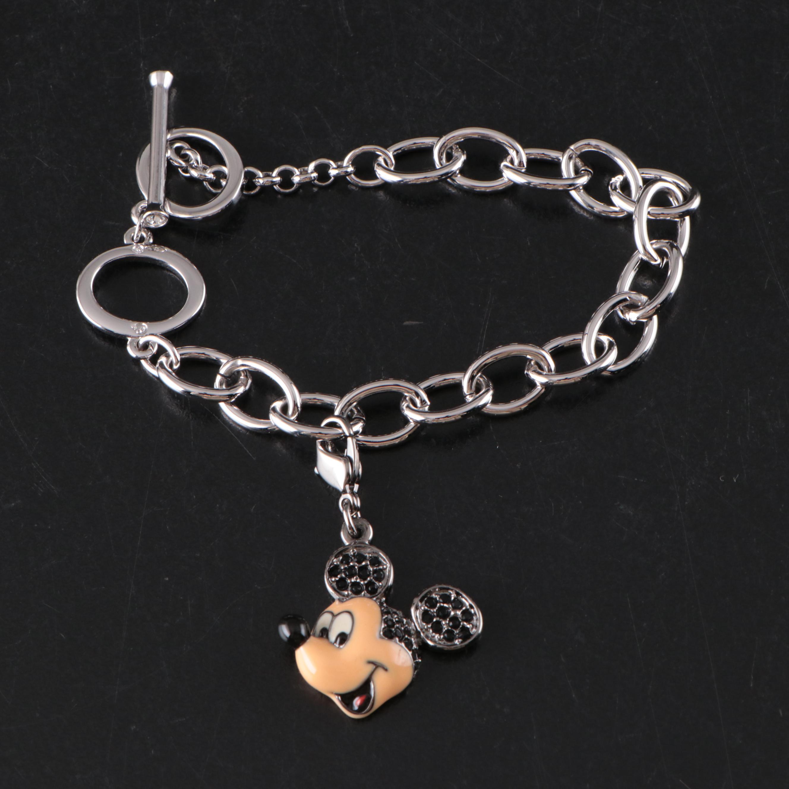 Swarovski for Disney Crystal Mickey Mouse Earrings and Bracelet