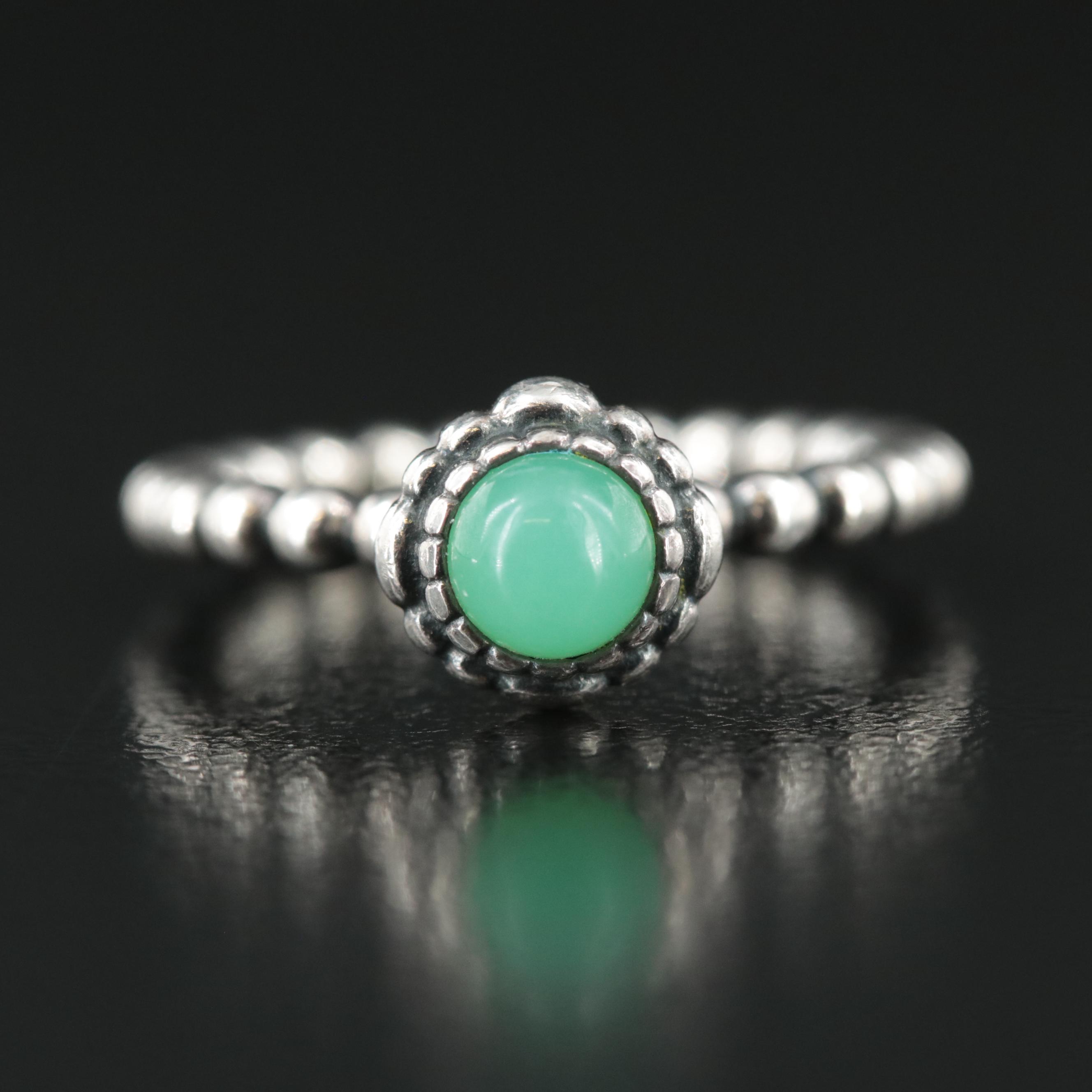 Pandora Sterling Chalcedony Flower Ring