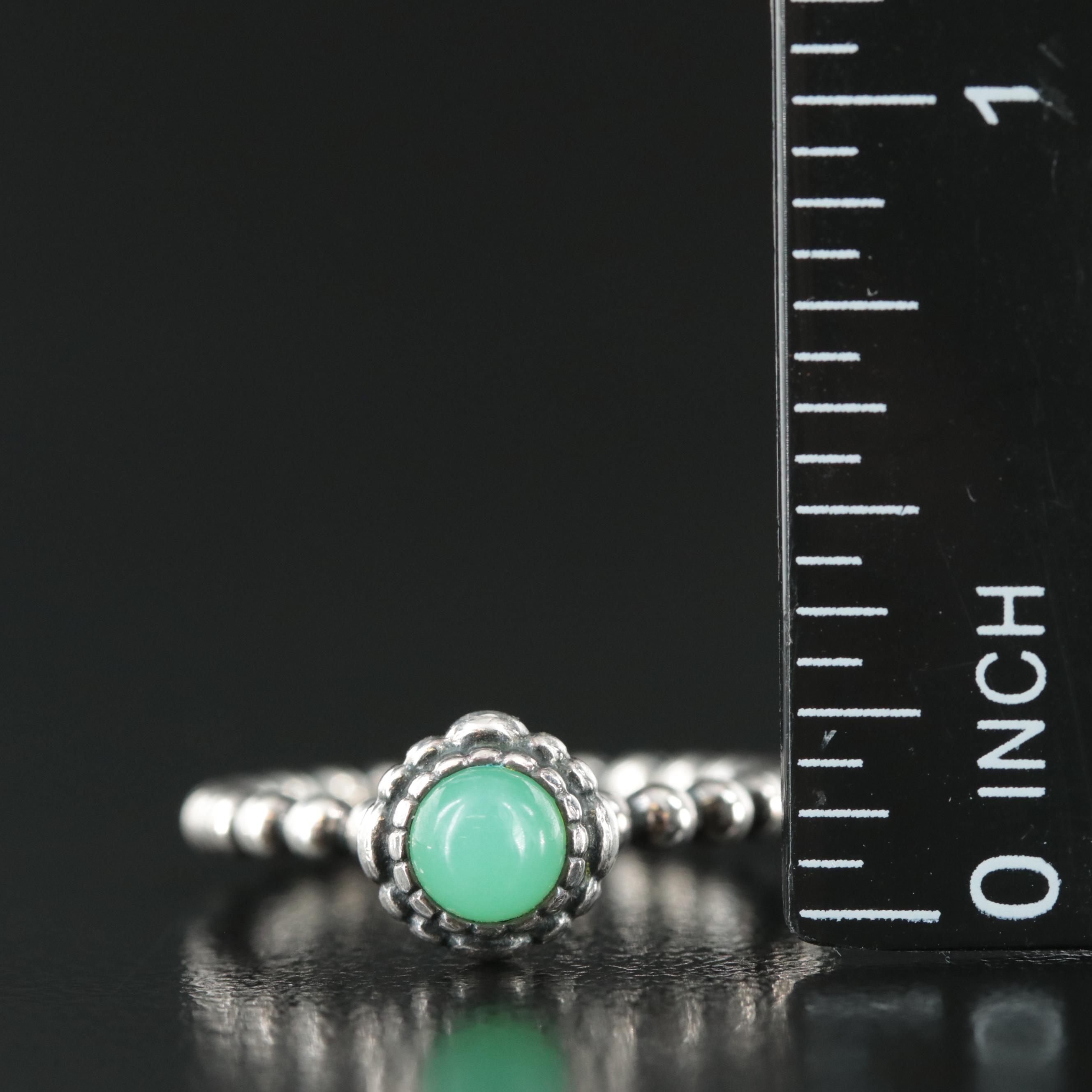 Pandora Sterling Chalcedony Flower Ring