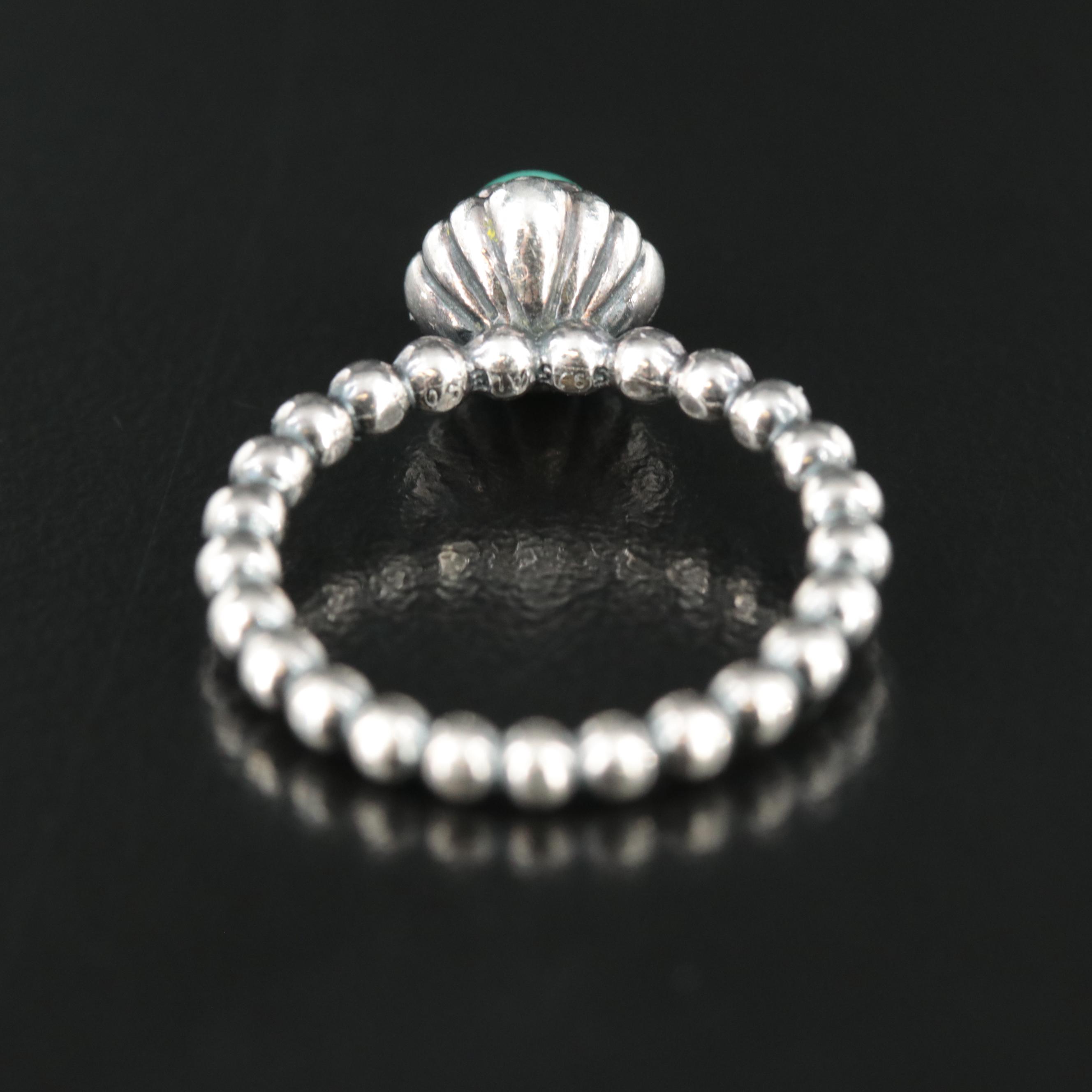 Pandora Sterling Chalcedony Flower Ring