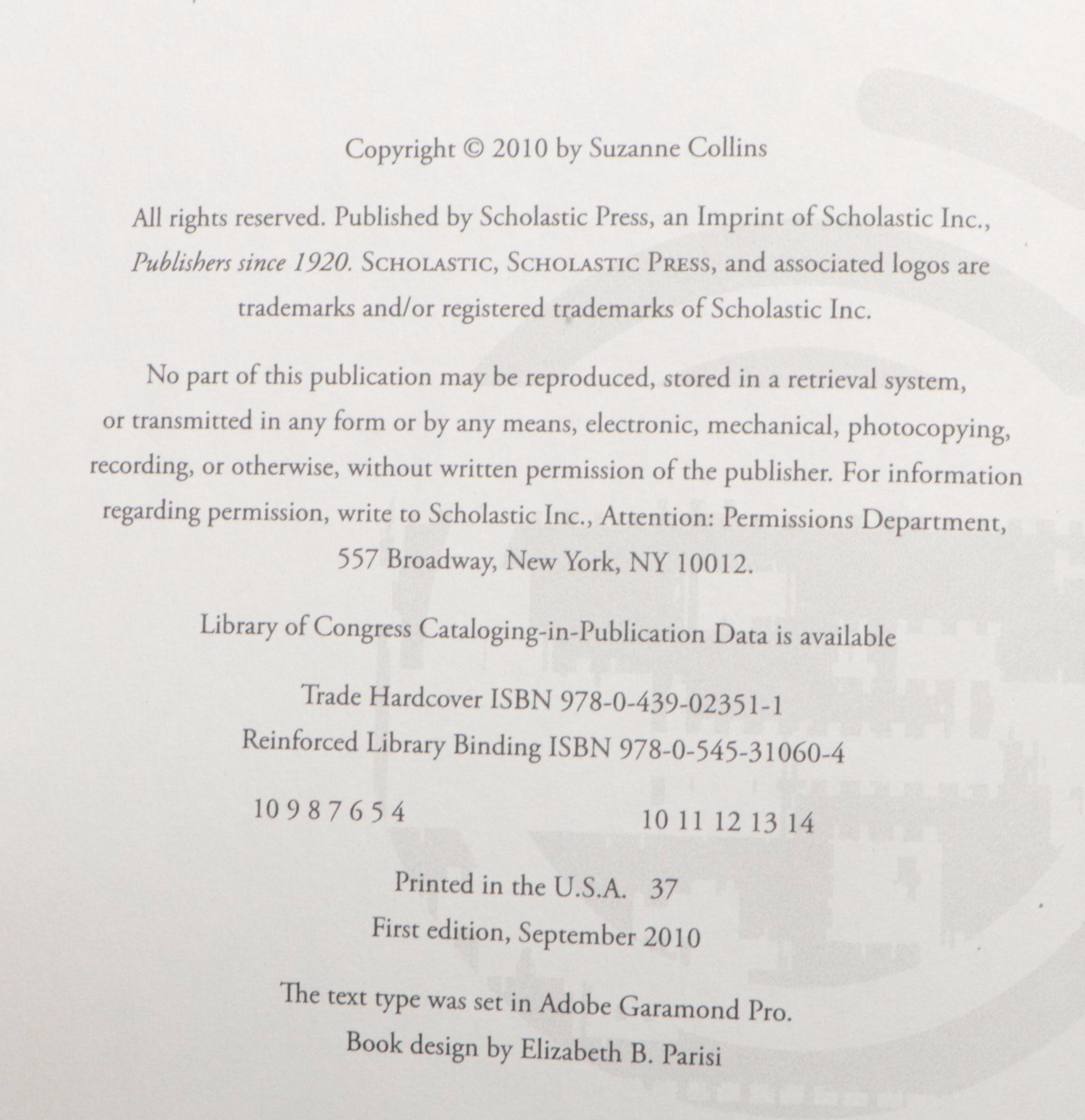 First Edition "The Hunger Games" and More by Suzanne Collins, 2008–2010