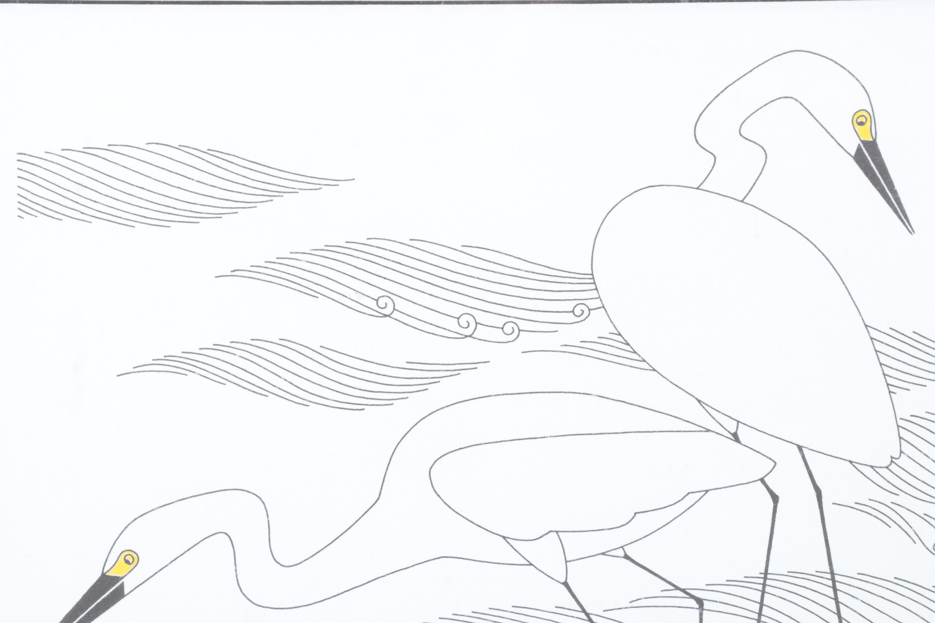 Ikki Matsumoto Serigraph "Surf Fishing," 20th Century