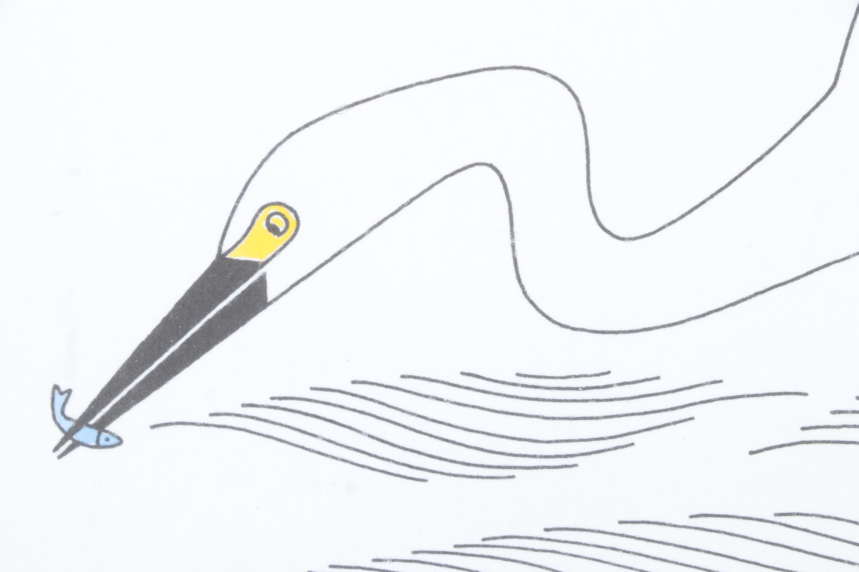 Ikki Matsumoto Serigraph "Surf Fishing," 20th Century