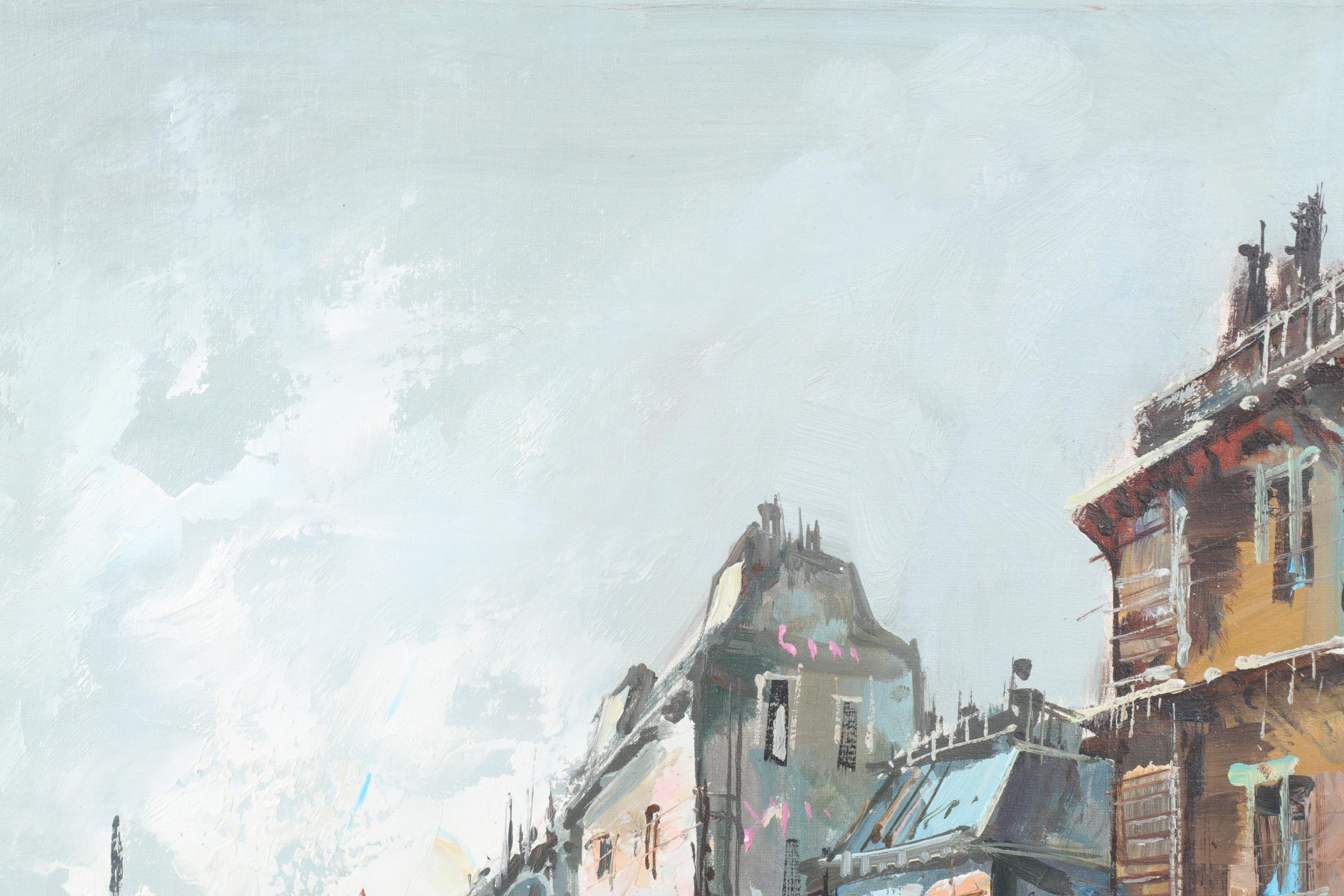 Antonio DeVity Parisian Street Scene Oil Painting