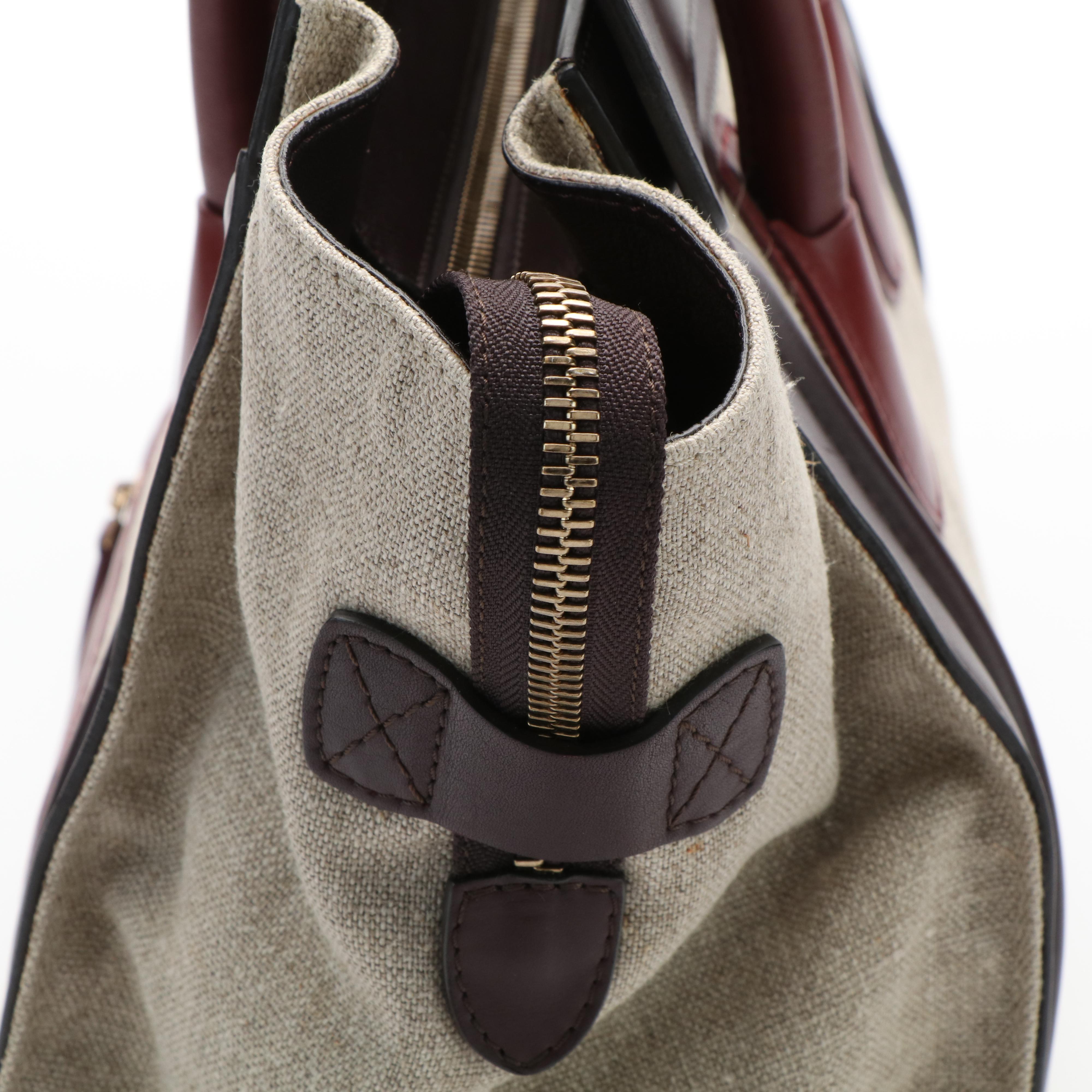 Celine Tri-Color Mini Luggage Bag in Canvas and Leather