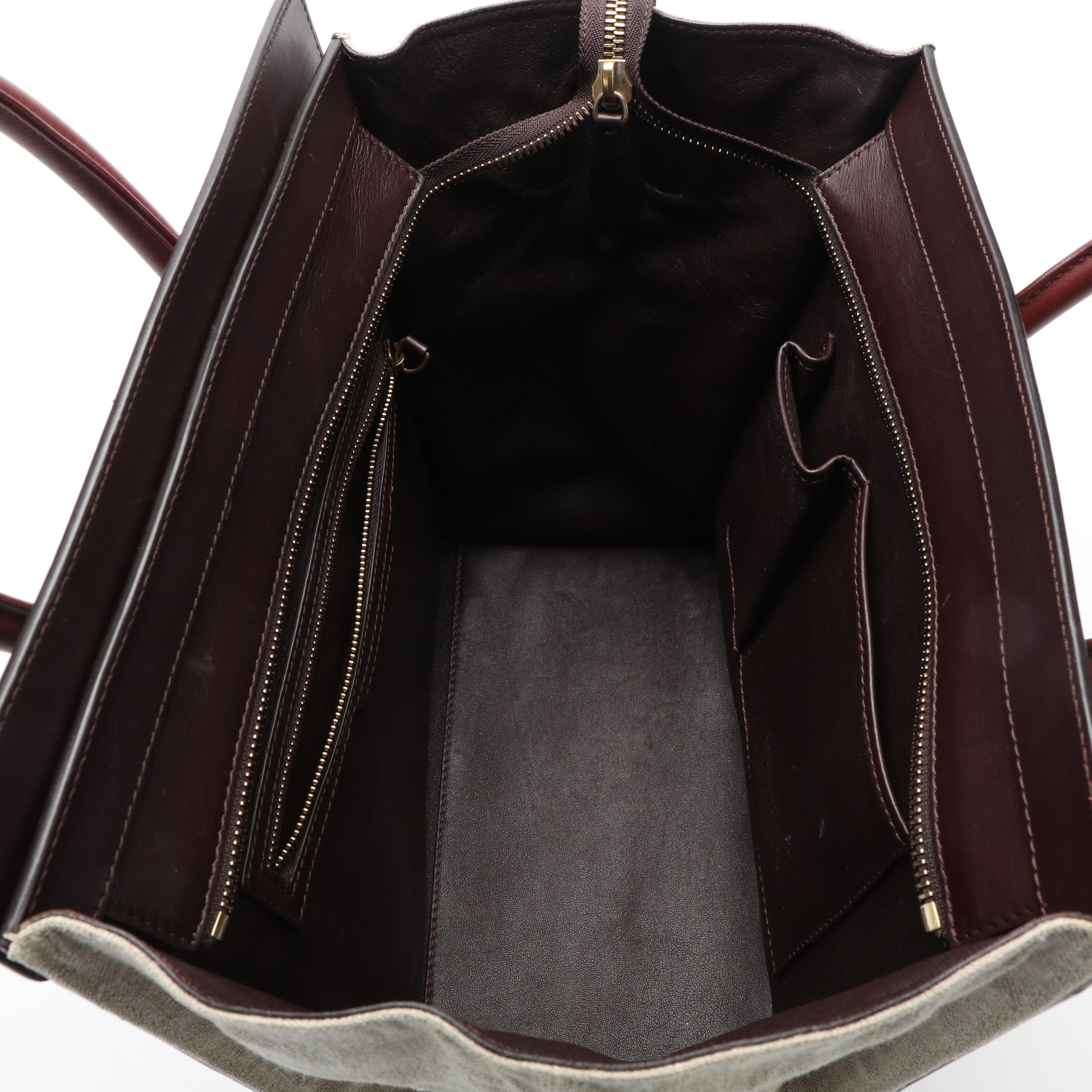 Celine Tri-Color Mini Luggage Bag in Canvas and Leather