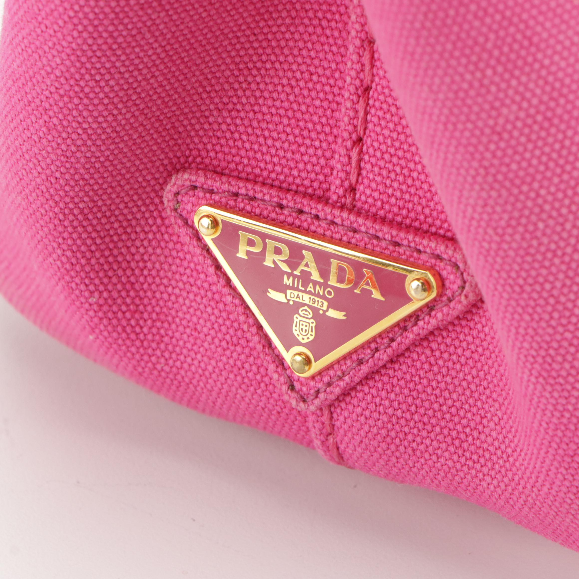 Prada Pink Canapa Canvas Handbag