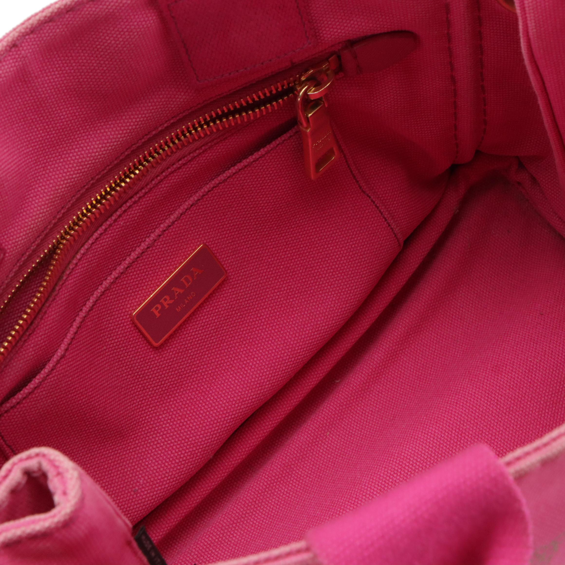 Prada Pink Canapa Canvas Handbag