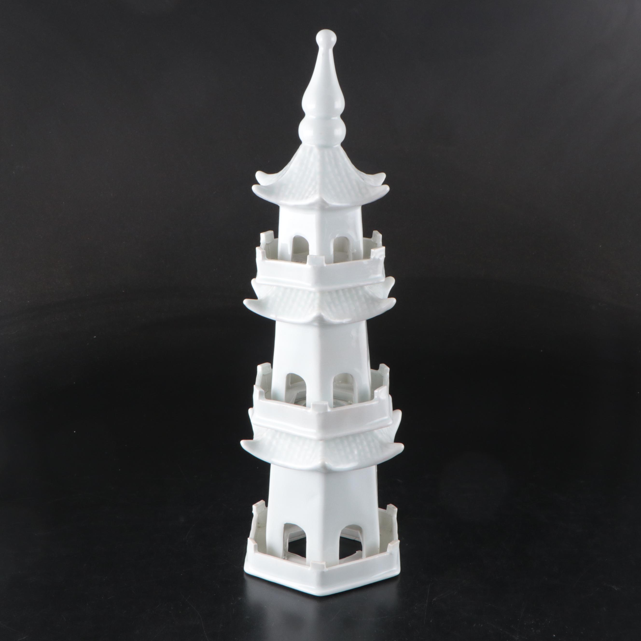 Chinese Dehua Blanc de Chine Stacking Pagoda Centerpiece