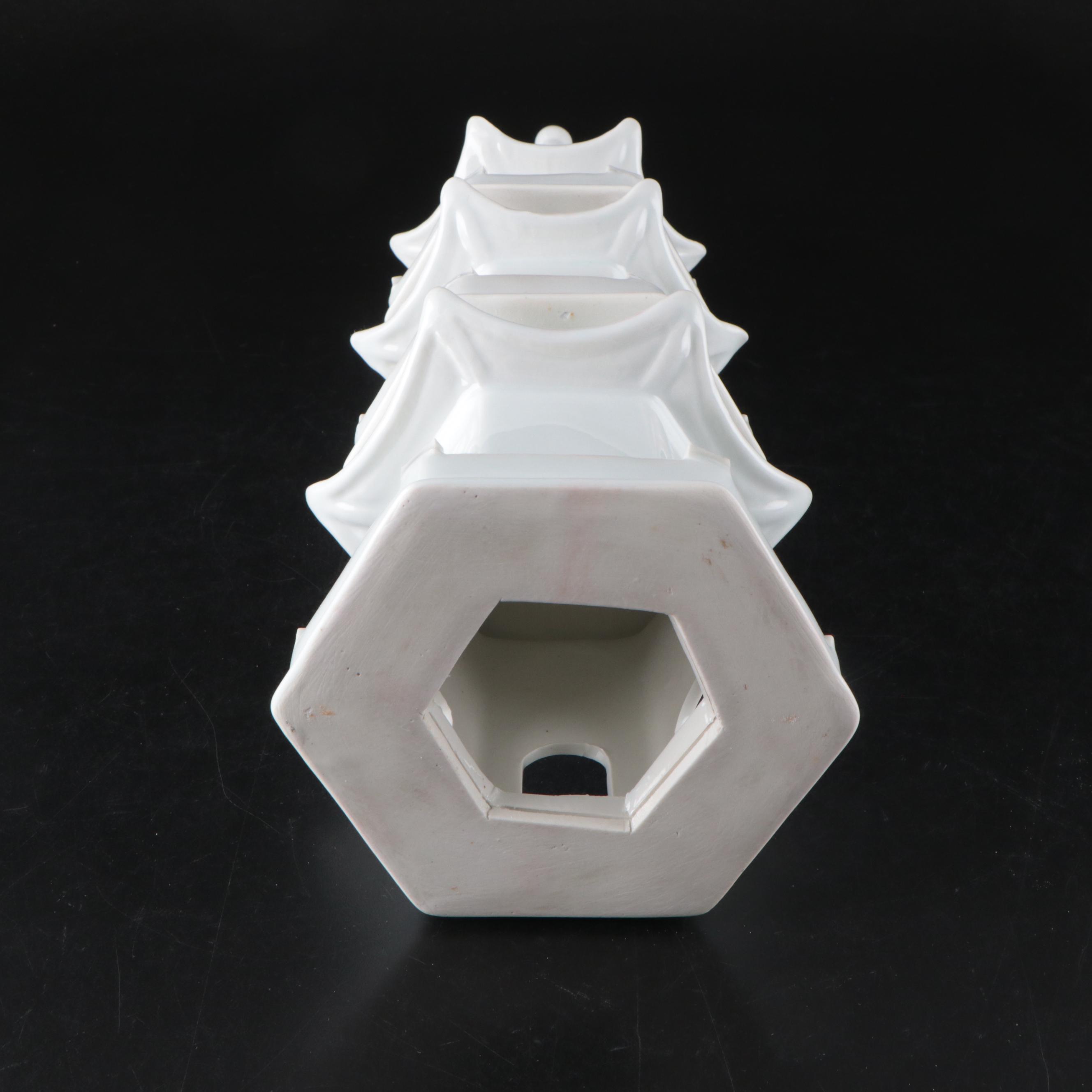 Chinese Dehua Blanc de Chine Stacking Pagoda Centerpiece