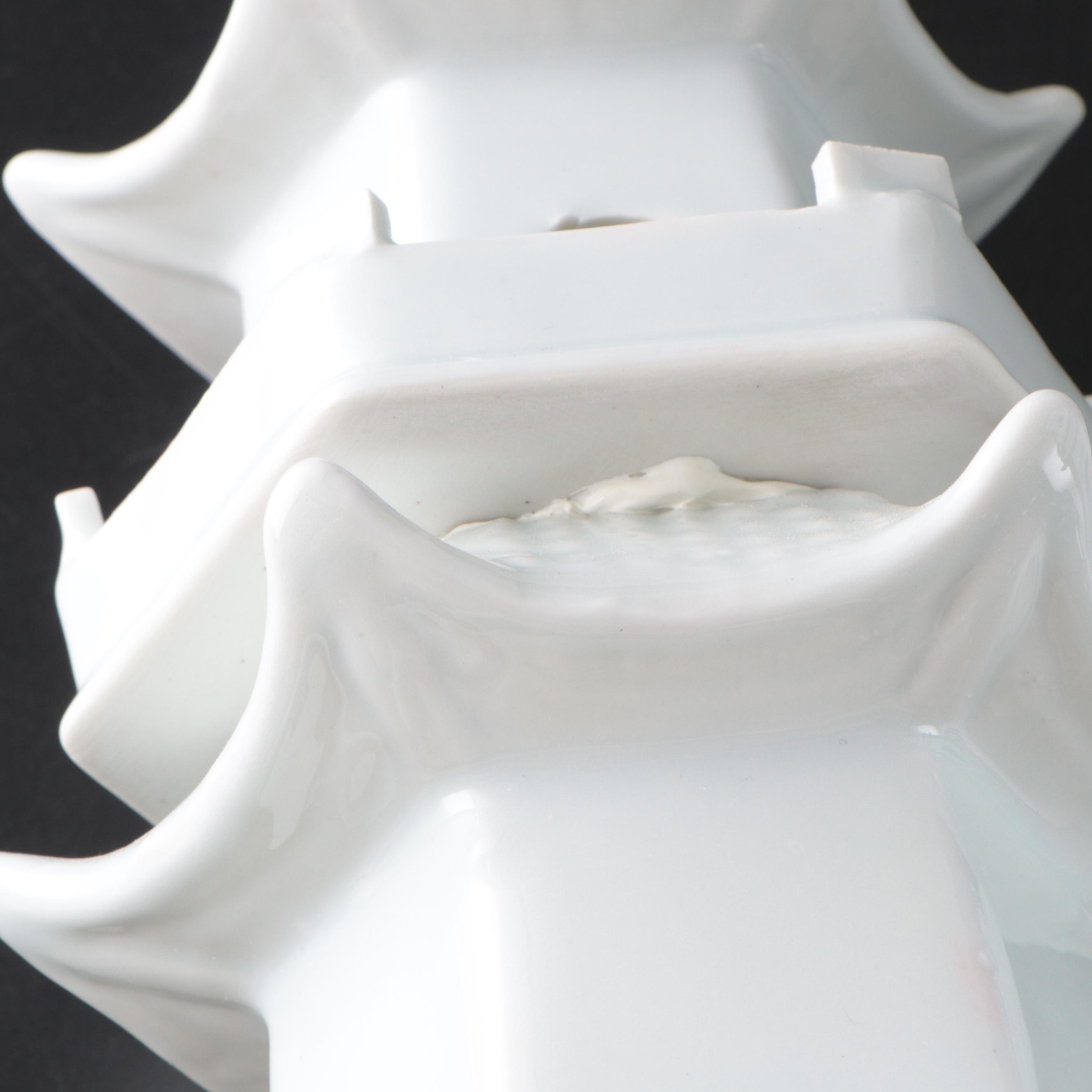 Chinese Dehua Blanc de Chine Stacking Pagoda Centerpiece