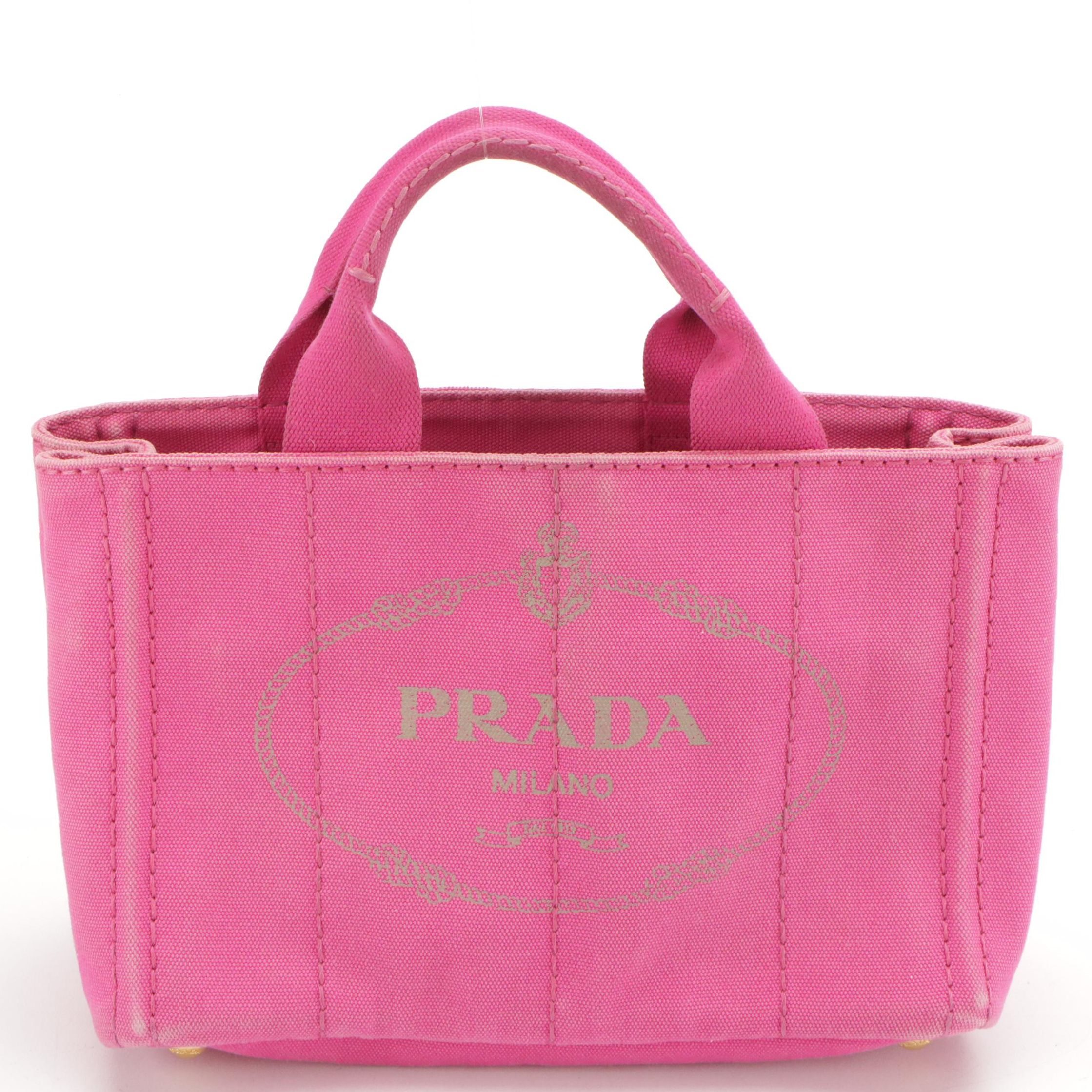 Prada Pink Canapa Canvas Handbag