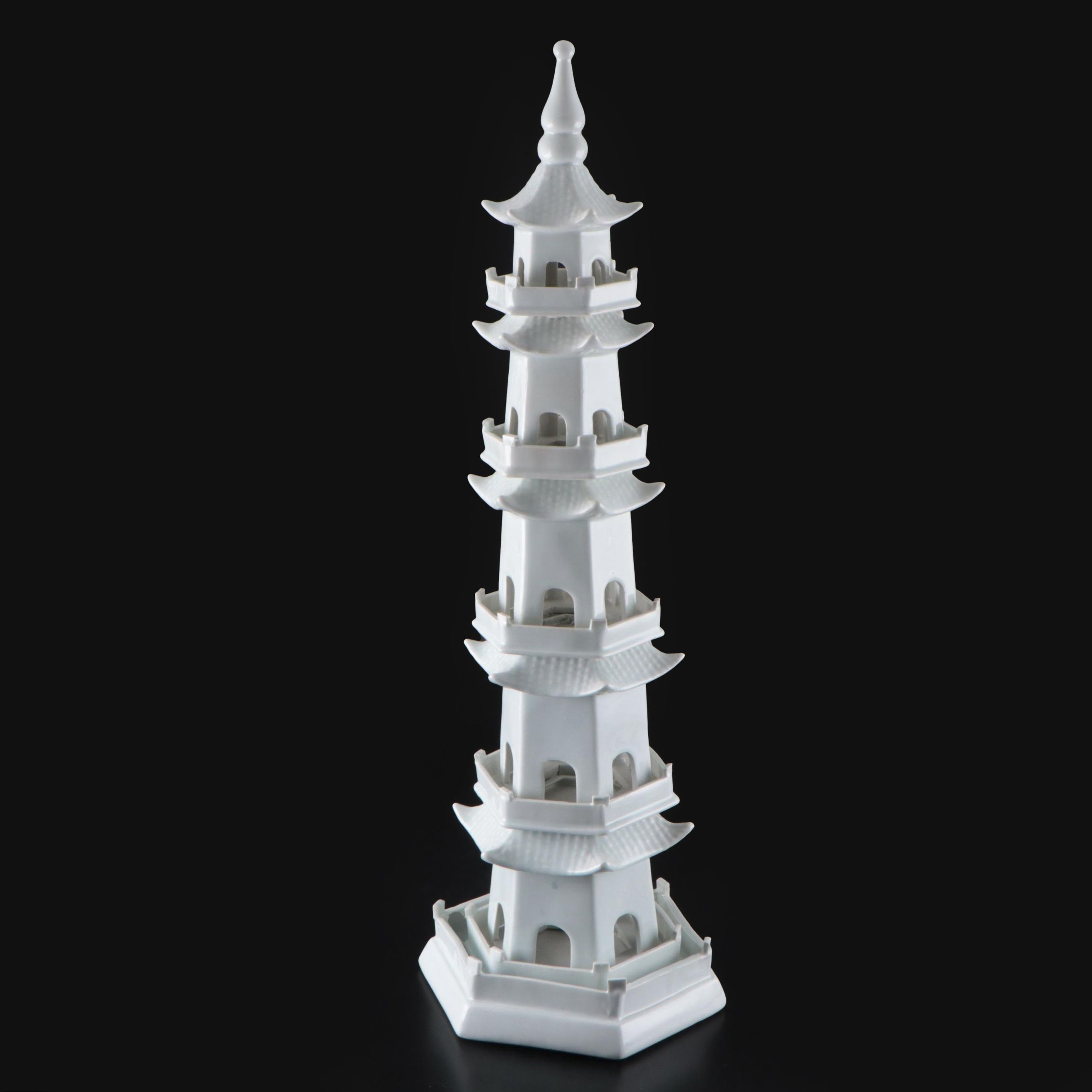 Chinese Dehua Blanc de Chine Stacking Pagoda Centerpiece