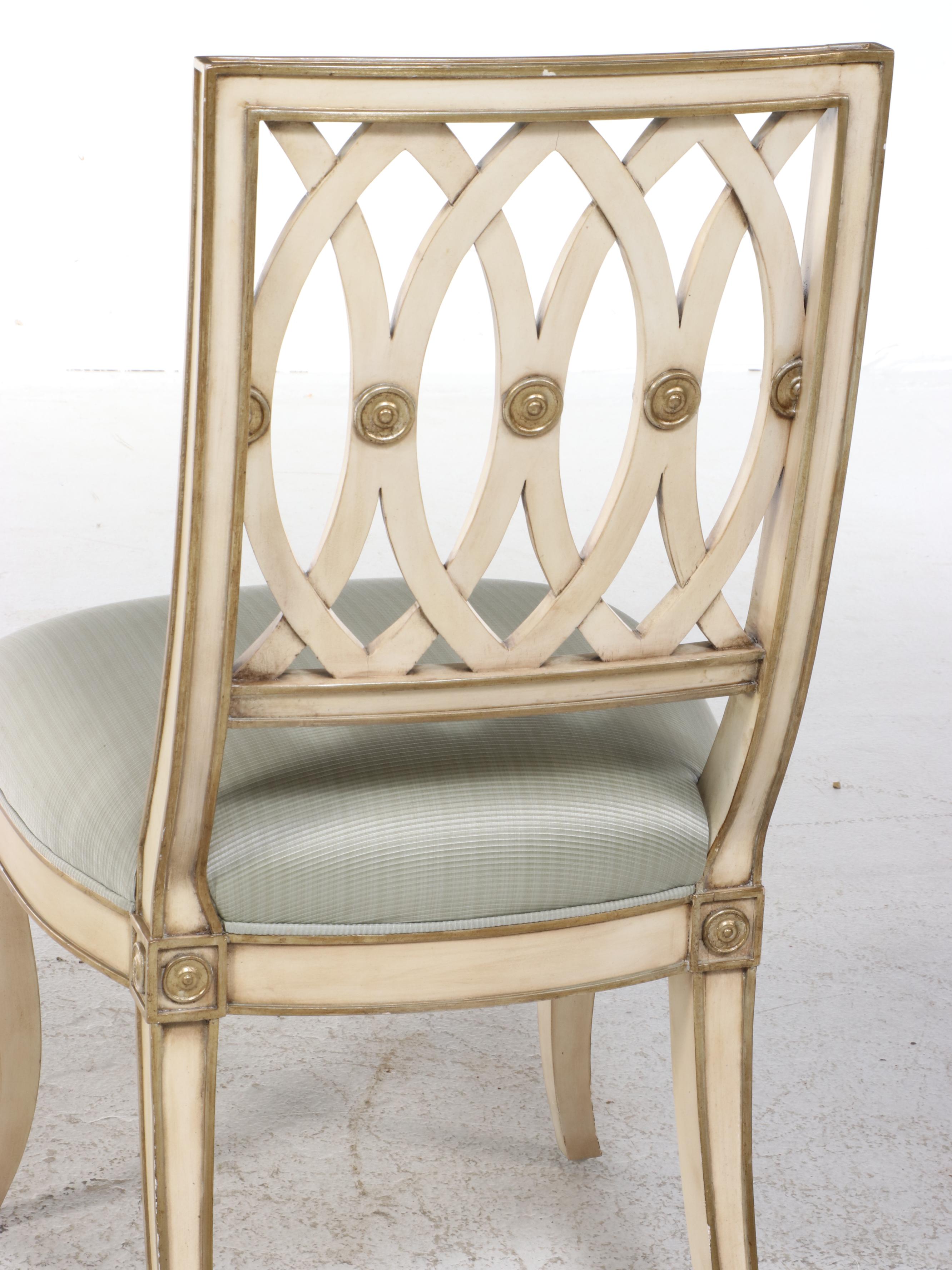 Set of Ten Maitland-Smith Neoclassical Style Painted Wood Dining Chairs ...