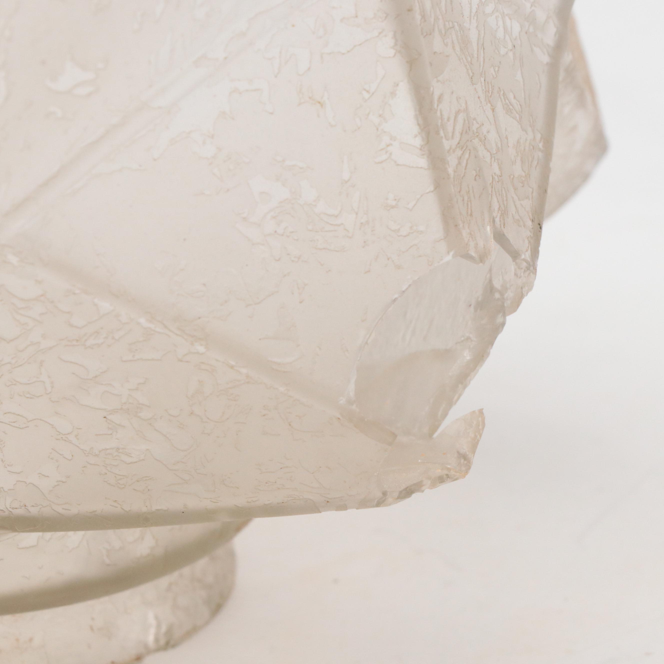 Czech Art Deco Painted Spelter Table Lamp with Glass Moravian Star Shade