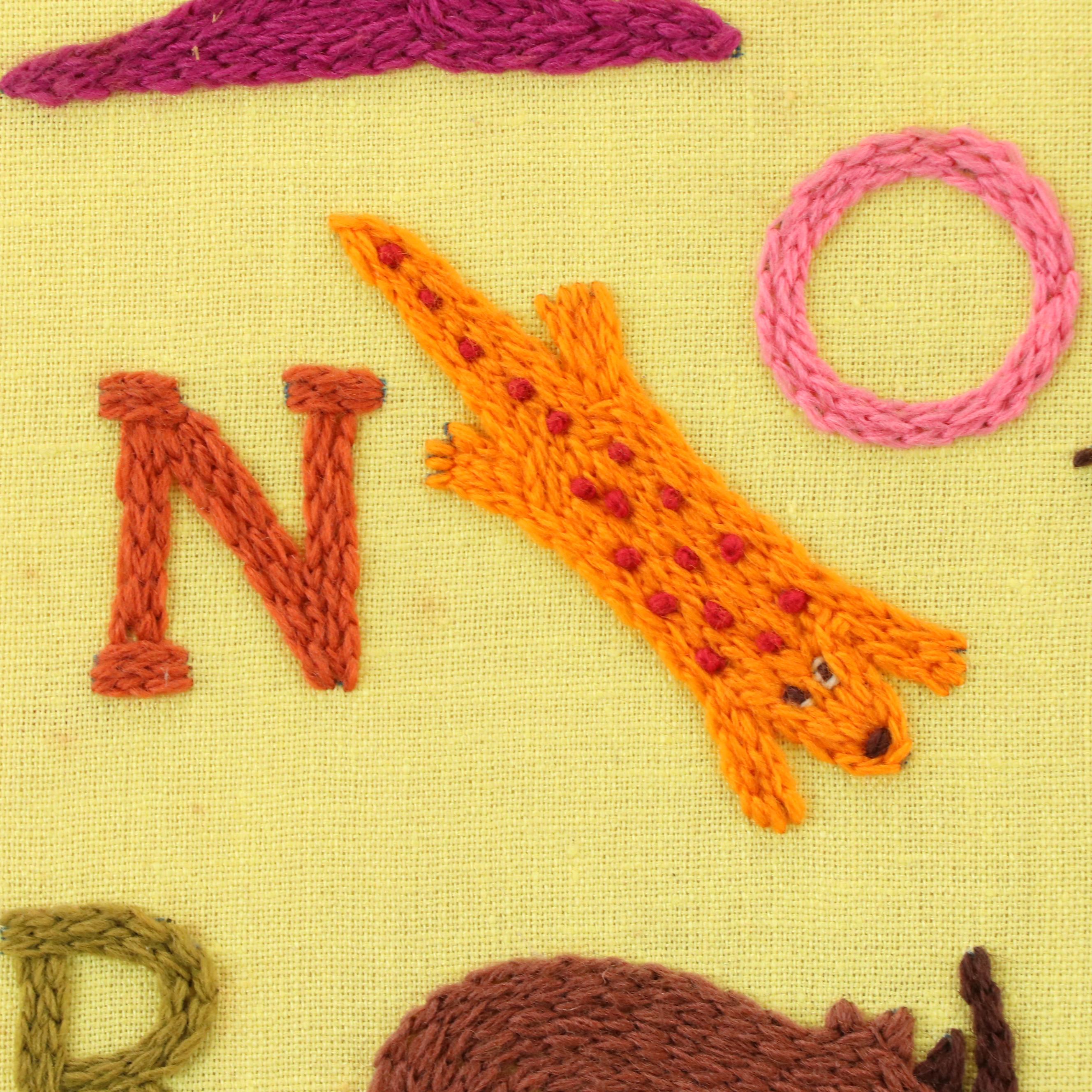 Heavy Chain Stitch Embroidery Animal Alphabet