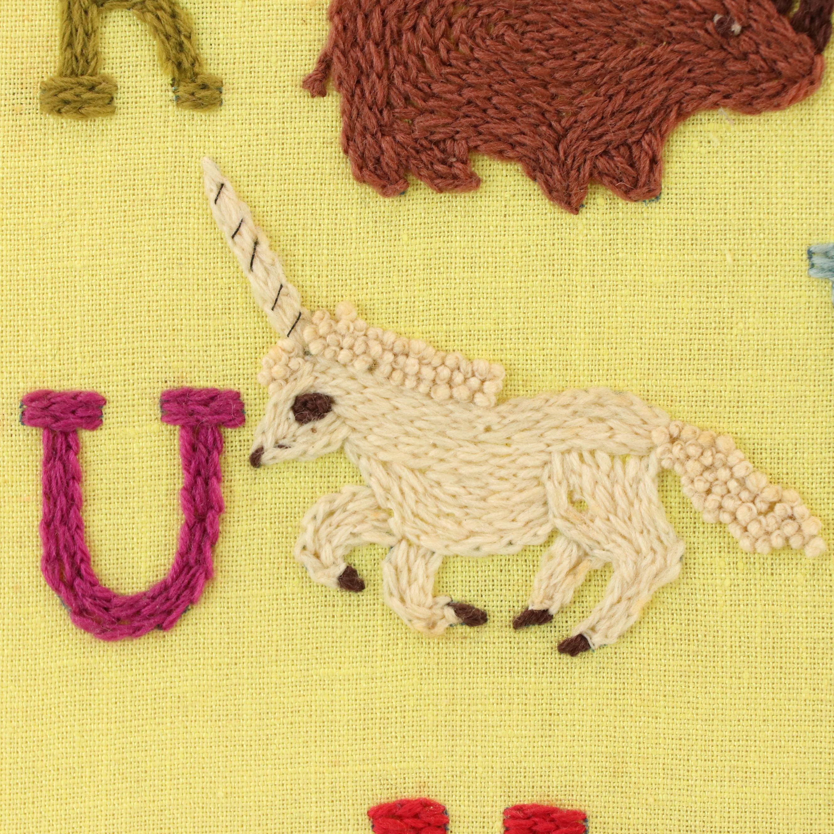 Heavy Chain Stitch Embroidery Animal Alphabet