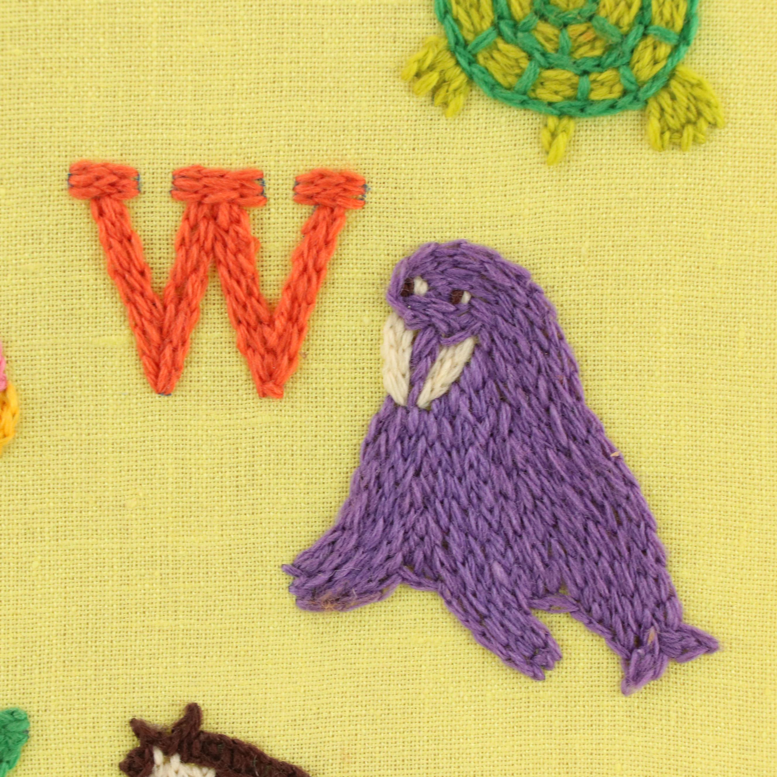 Heavy Chain Stitch Embroidery Animal Alphabet