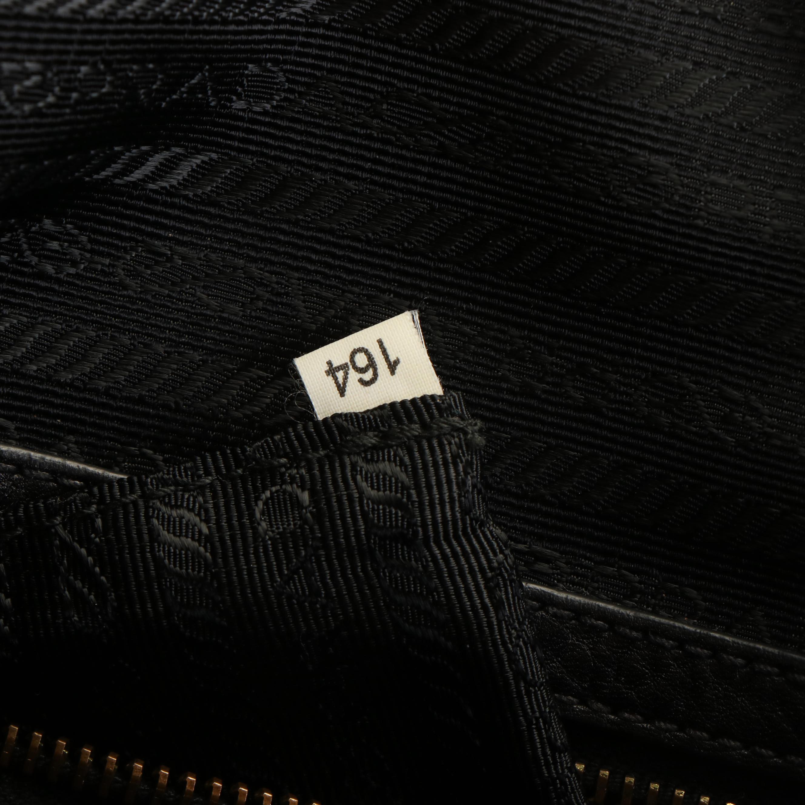 Prada Everyday Bag in Black Pebbled Leather