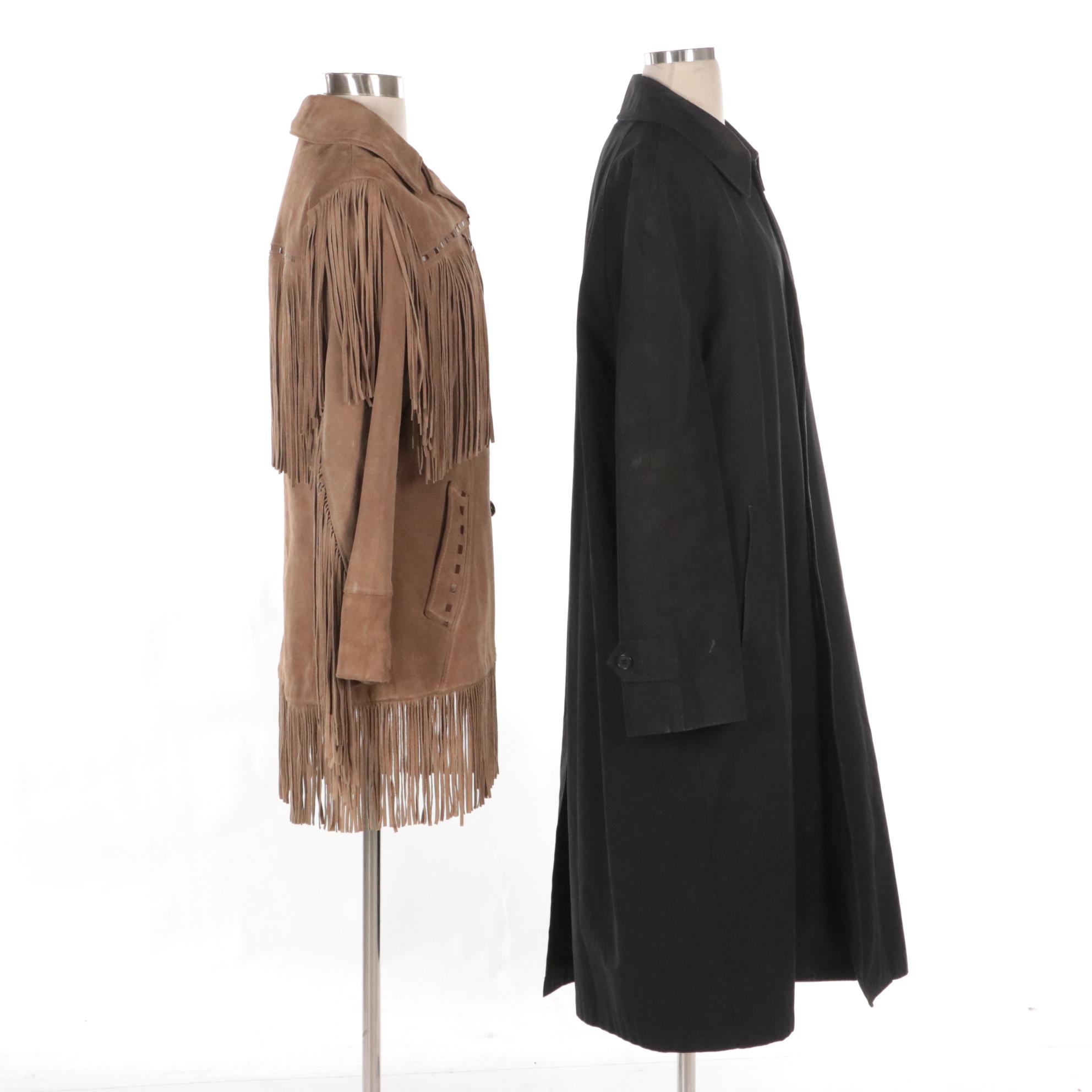 Women's Altman of Dallas Fringe Suede Jacket & Men's London Fog Trench Coat