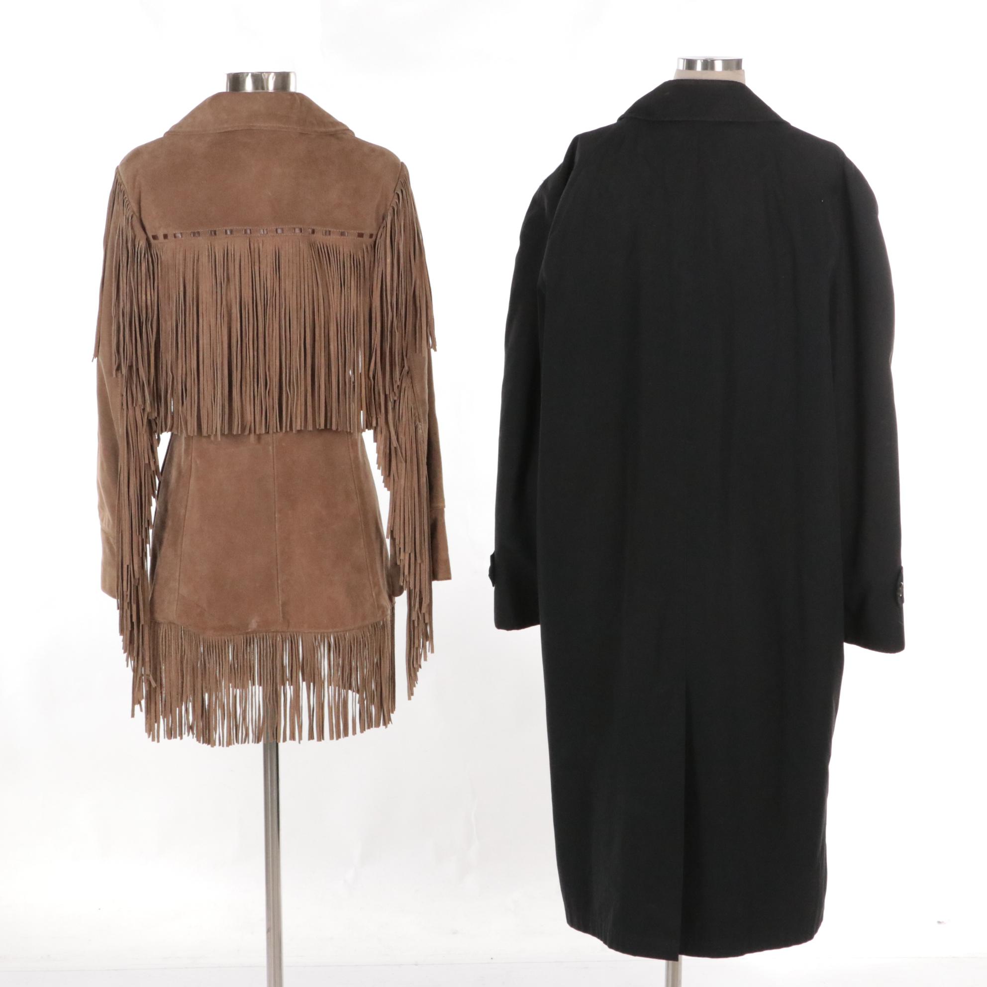 Women's Altman of Dallas Fringe Suede Jacket & Men's London Fog Trench Coat