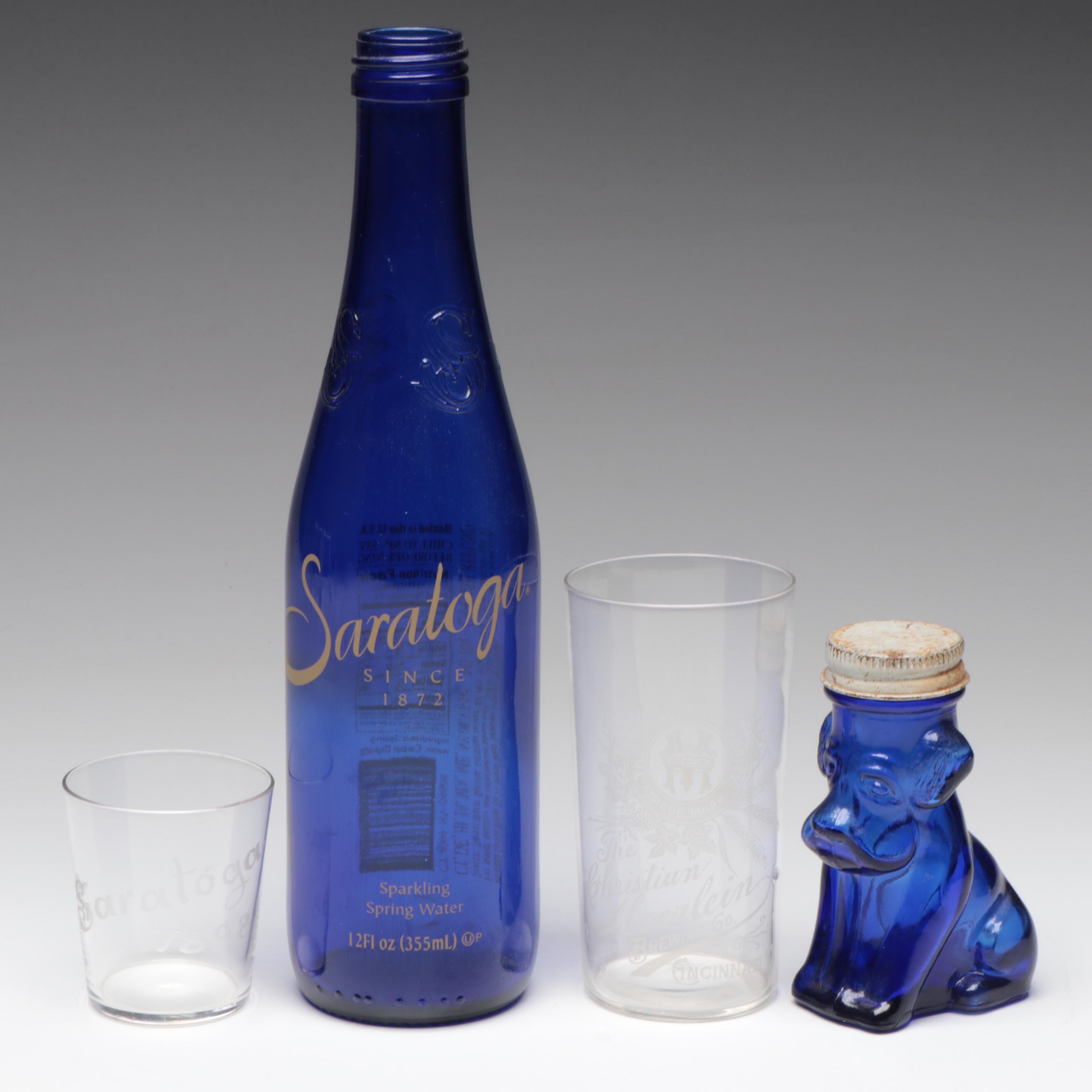 Moerlein Brewing Co. Pre-Prohibition Etched Glass Tumbler with More Glass Décor