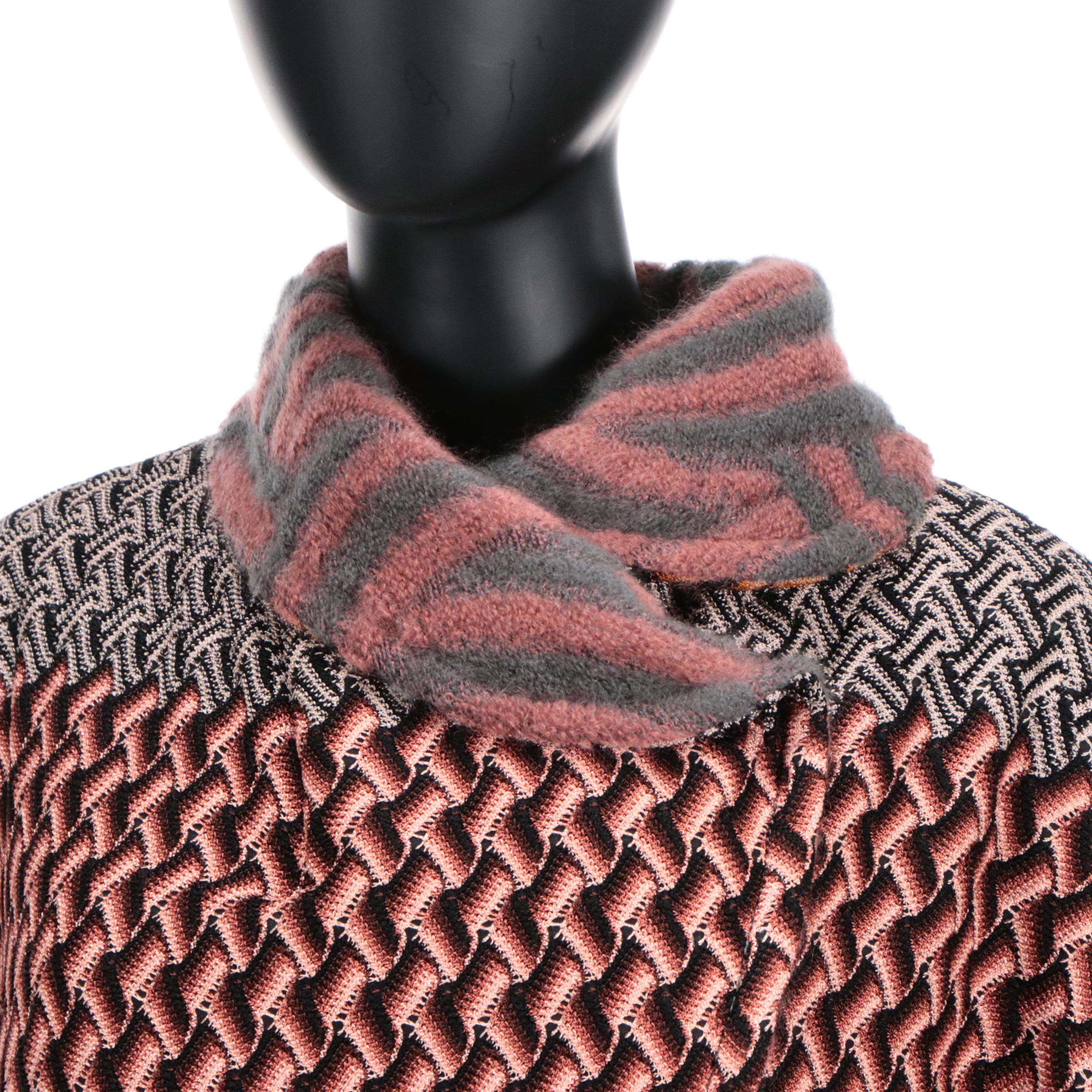 Missoni Reversible Patterned Wool/Mohair/Cashmere Sleeveless Poncho Coat