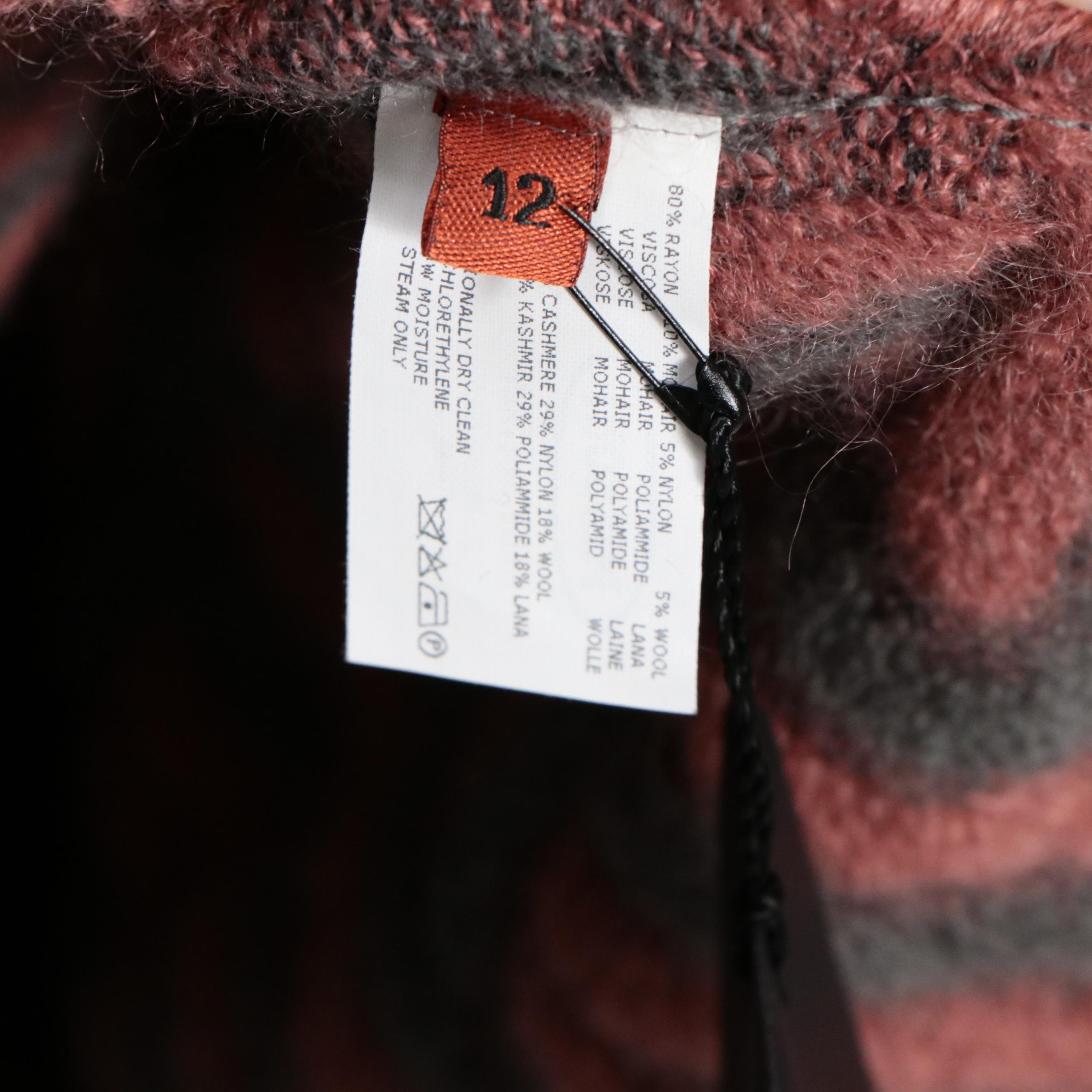 Missoni Reversible Patterned Wool/Mohair/Cashmere Sleeveless Poncho Coat