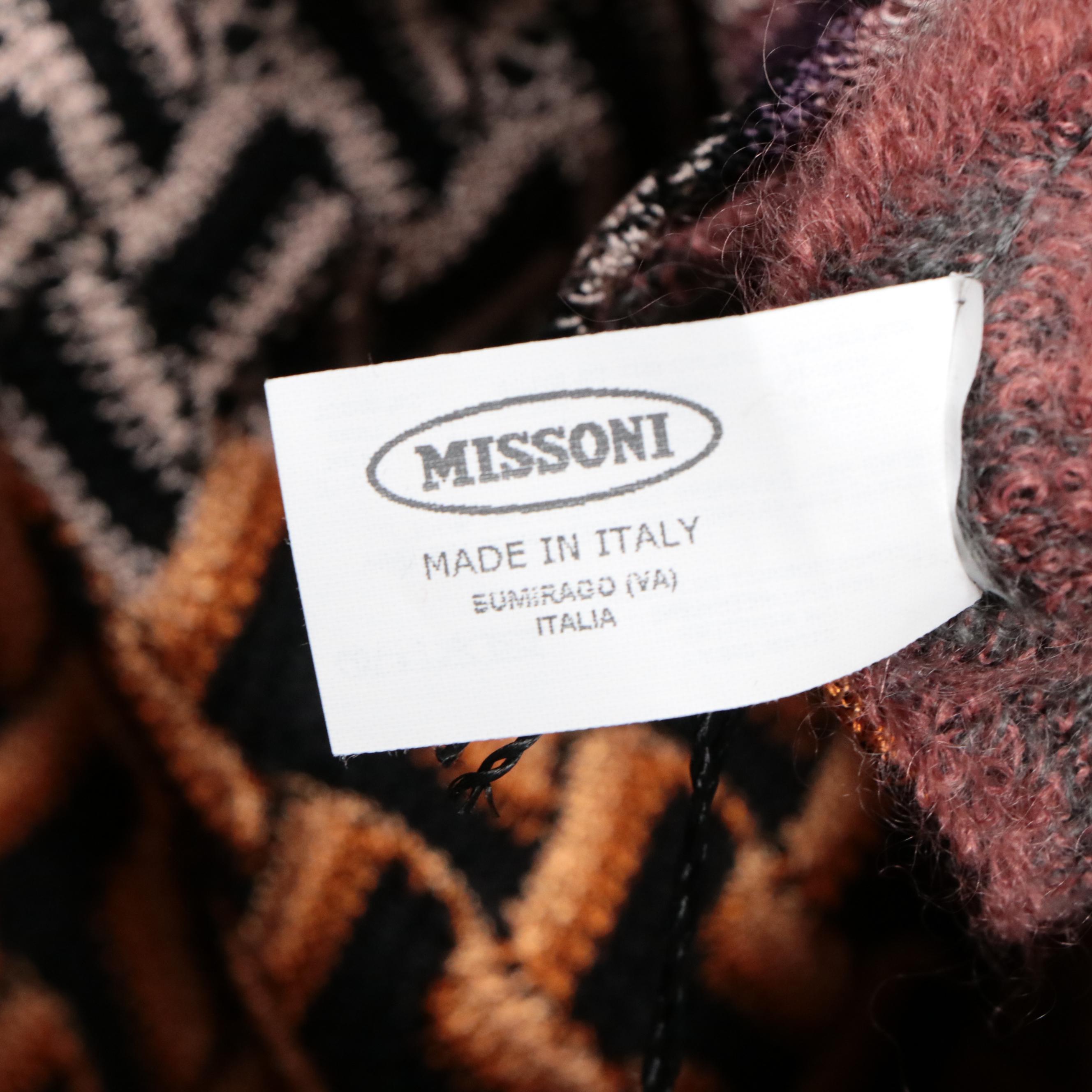 Missoni Reversible Patterned Wool/Mohair/Cashmere Sleeveless Poncho Coat