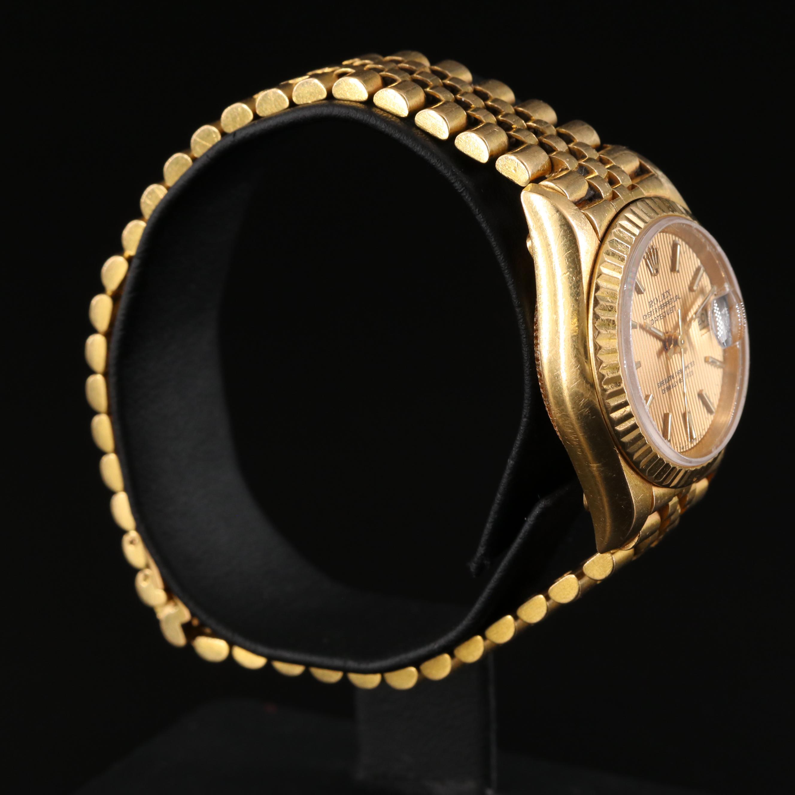 1989 Rolex Datejust Tapestry Dial, President Band Watch