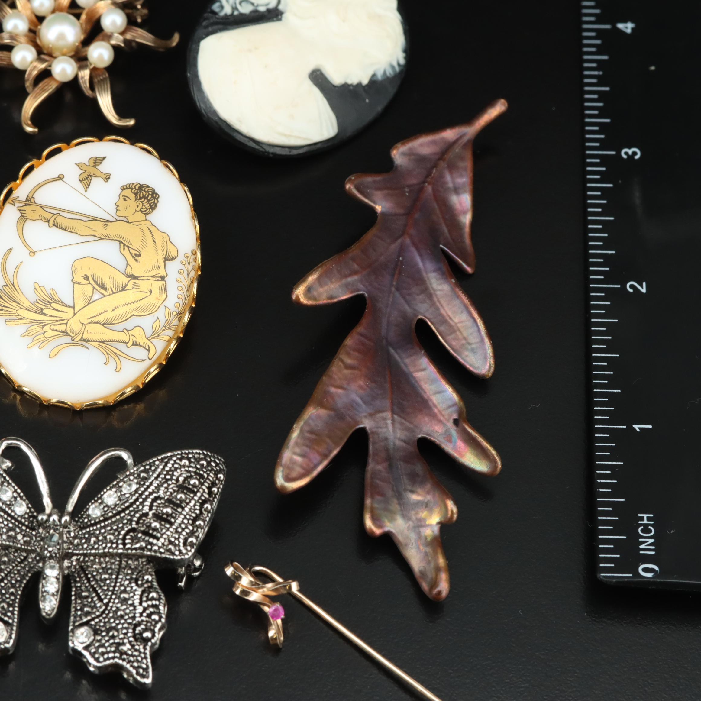 Vintage Brooches and Earrings Featuring Crown Trifari and Krementz